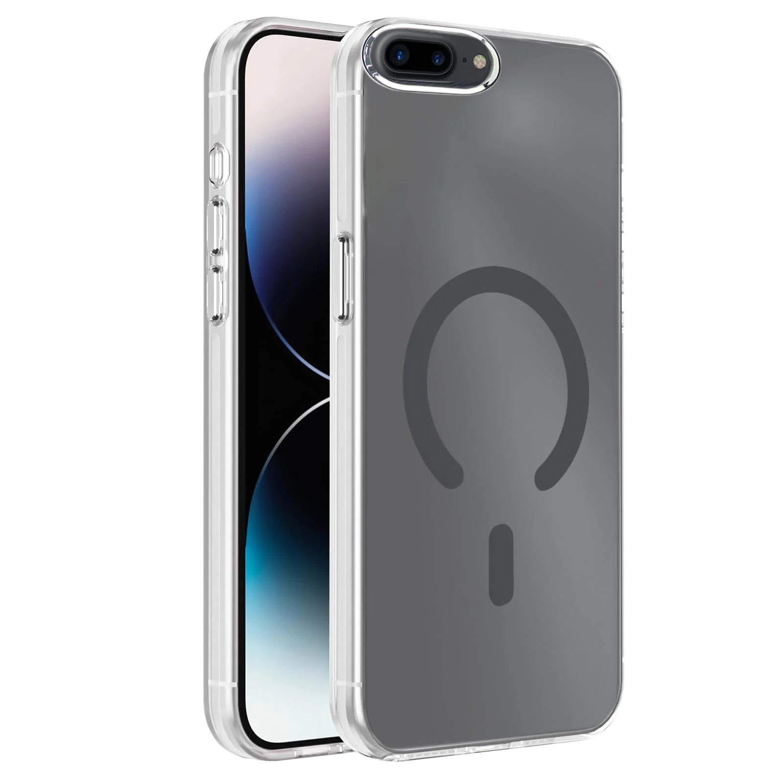 DL3 Mobilak Case for iPhone 7 Plus/iPhone 8 Plus Crystal Clear [Not Compatible with MagSafe] Soft TPU Gel Case Flexible Silicone Anti-Scratch Transparent TPU Cover - Gray
