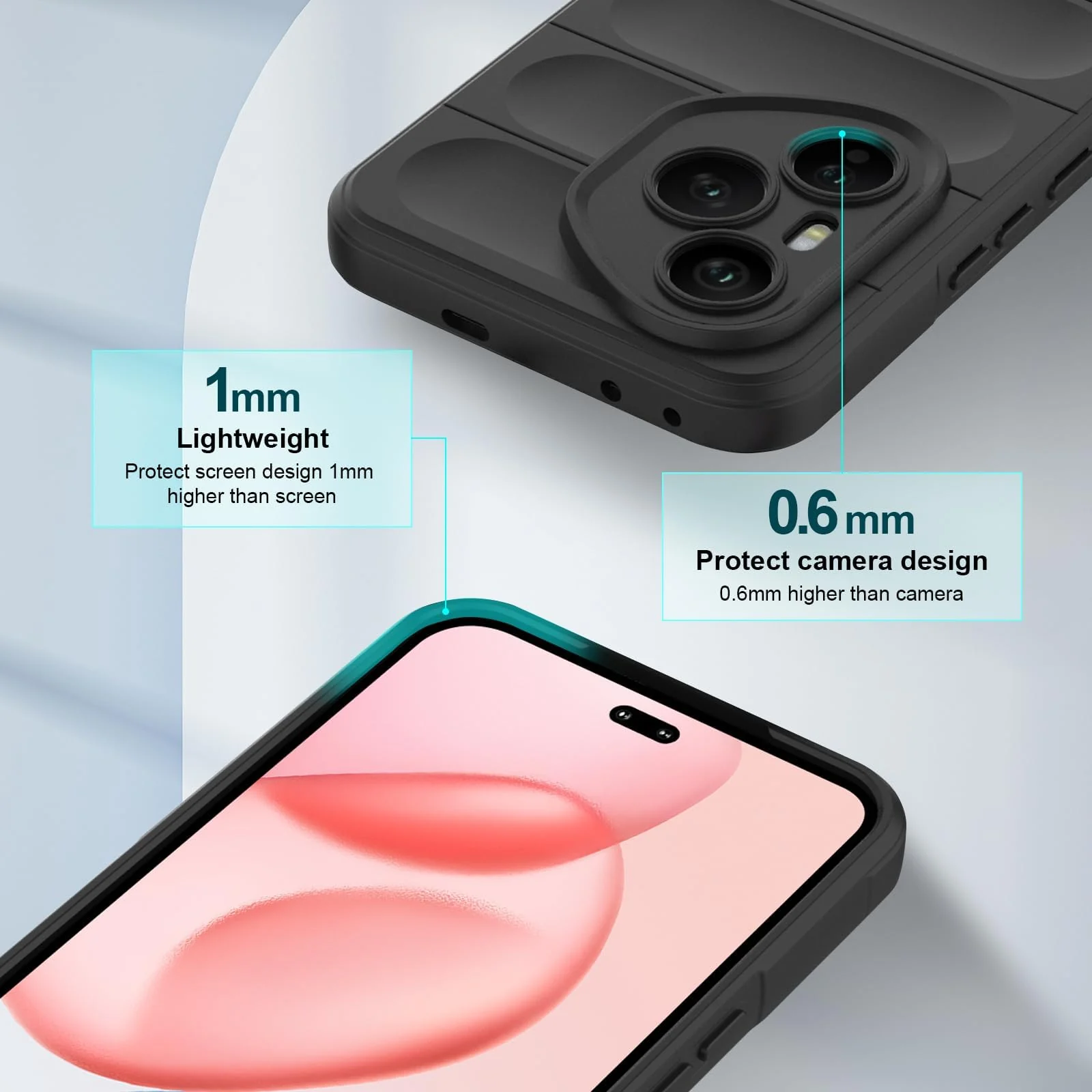 DL3 Mobilak Rugged Protective Case for Honor 400 Pro 5G, Camera protection, Shock-absorbing protection, Non-slip grip - Black
