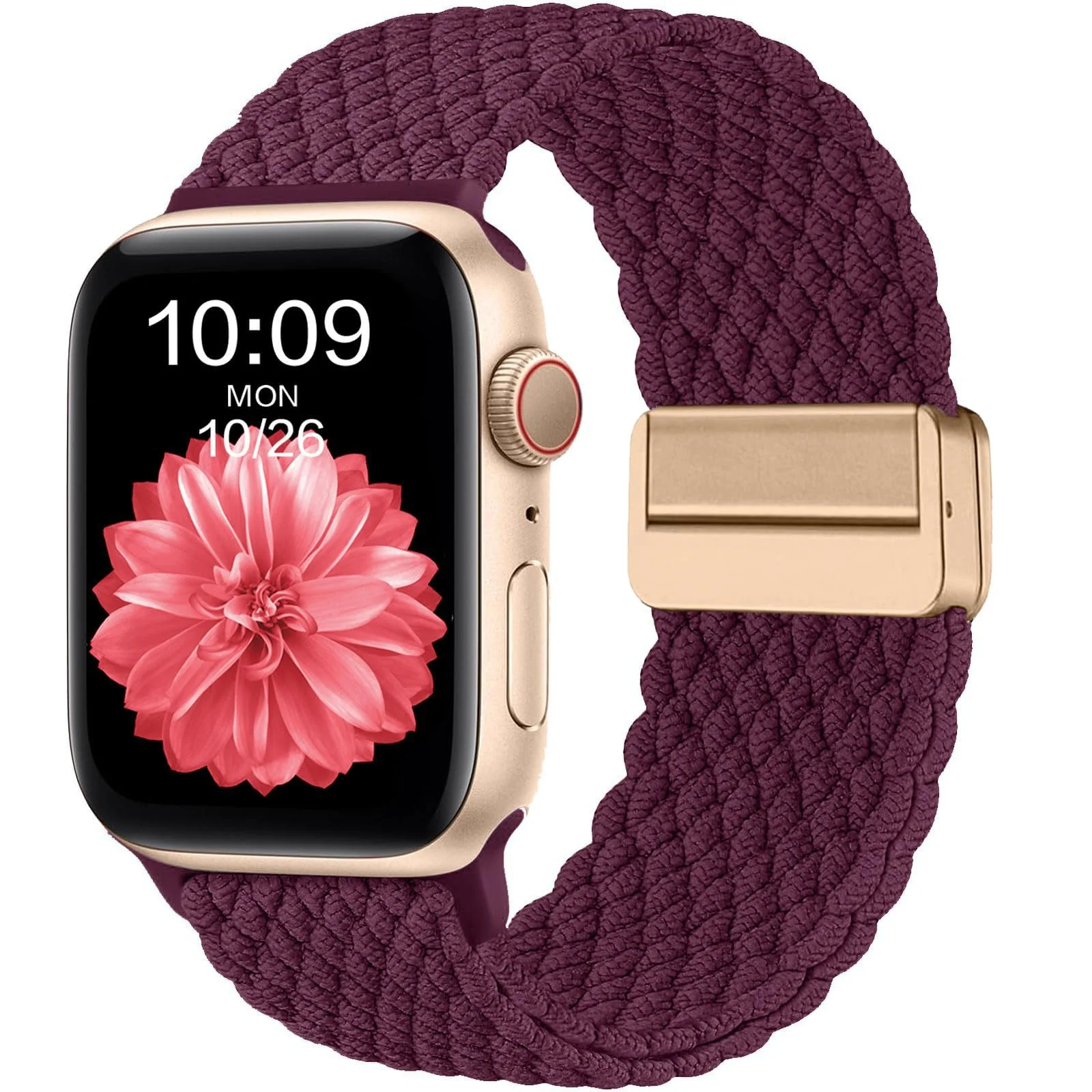 DL3 Mobilak Sport Solo Loop Compatible with Apple Watch Band 42mm 44mm 45mm 46mm 49mm for Women Men, Magnetic Strap Stretchy Braided Wristband for iWatch Series 11 10 9 8 7 6 5 4 3 Ultra 3 2 1 SE SE2 - Black