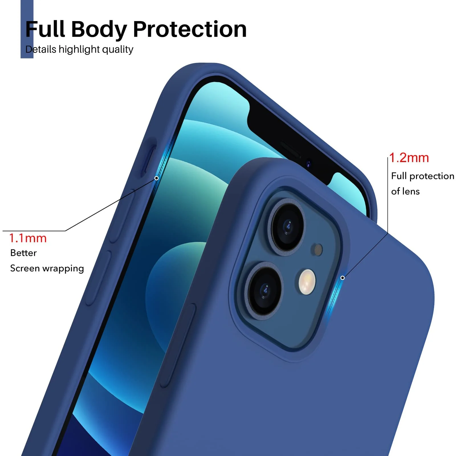 DL3 Mobilak Liquid Silicone Protective Case with Soft Microfiber Lining for iPhone 11 (6.1 Inch) - Royal Blue