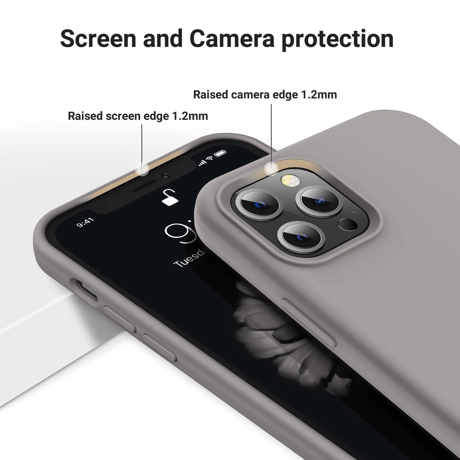 DL3 Mobilak Liquid Silicone Case for iPhone 11 Pro Max (6.5 Inch), Shock-absorbing protection, Scratch-resistant surface, Soft microfiber lining - Stone 2