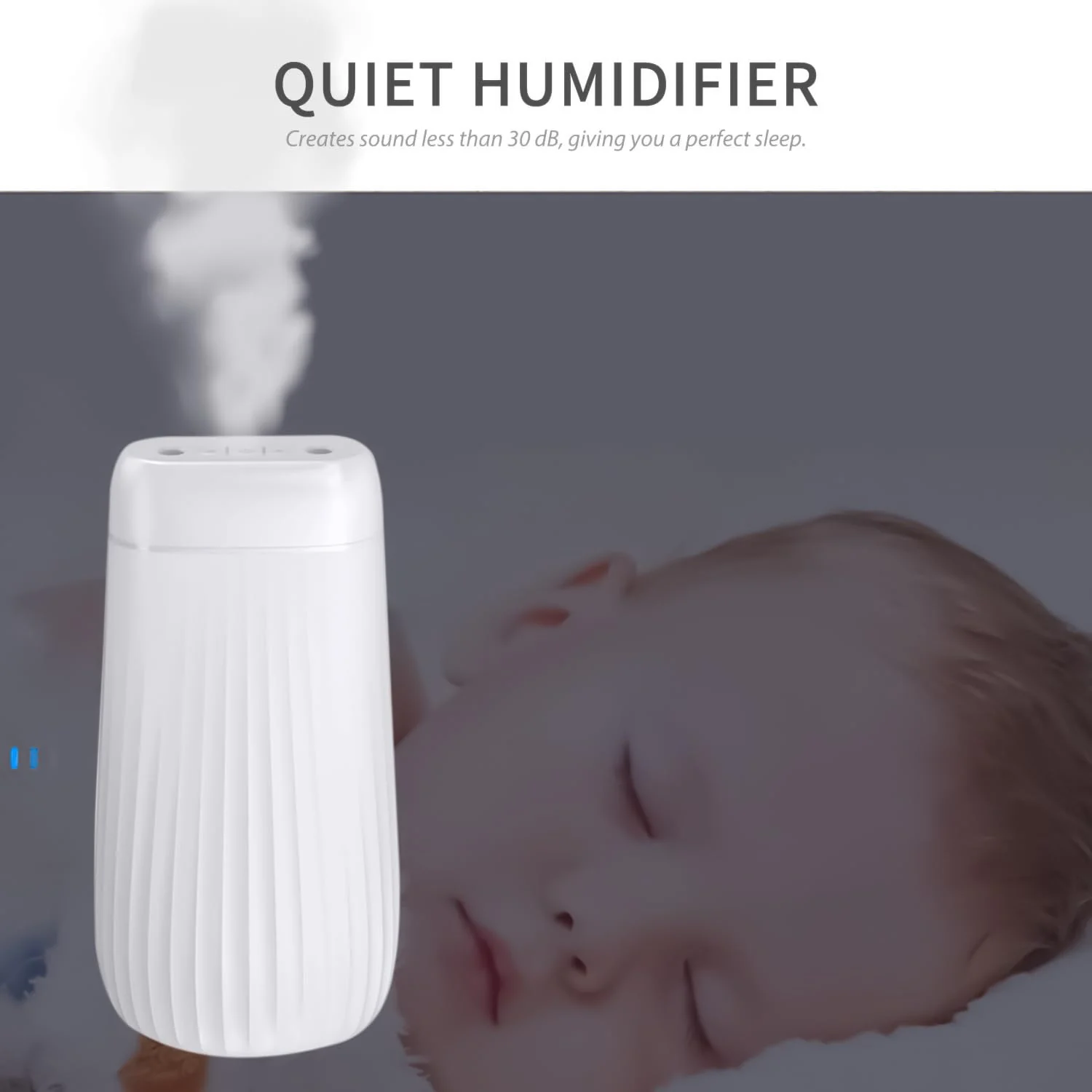 Mobigon Wood Cool Mist Ultrasonic Humidifier for Room Moisture, Aroma Diffuser for Home, 1000ml Essential Oil Diffuser with 7 Colorful Night Light, Auto Shut-Off, Home, Office - White
