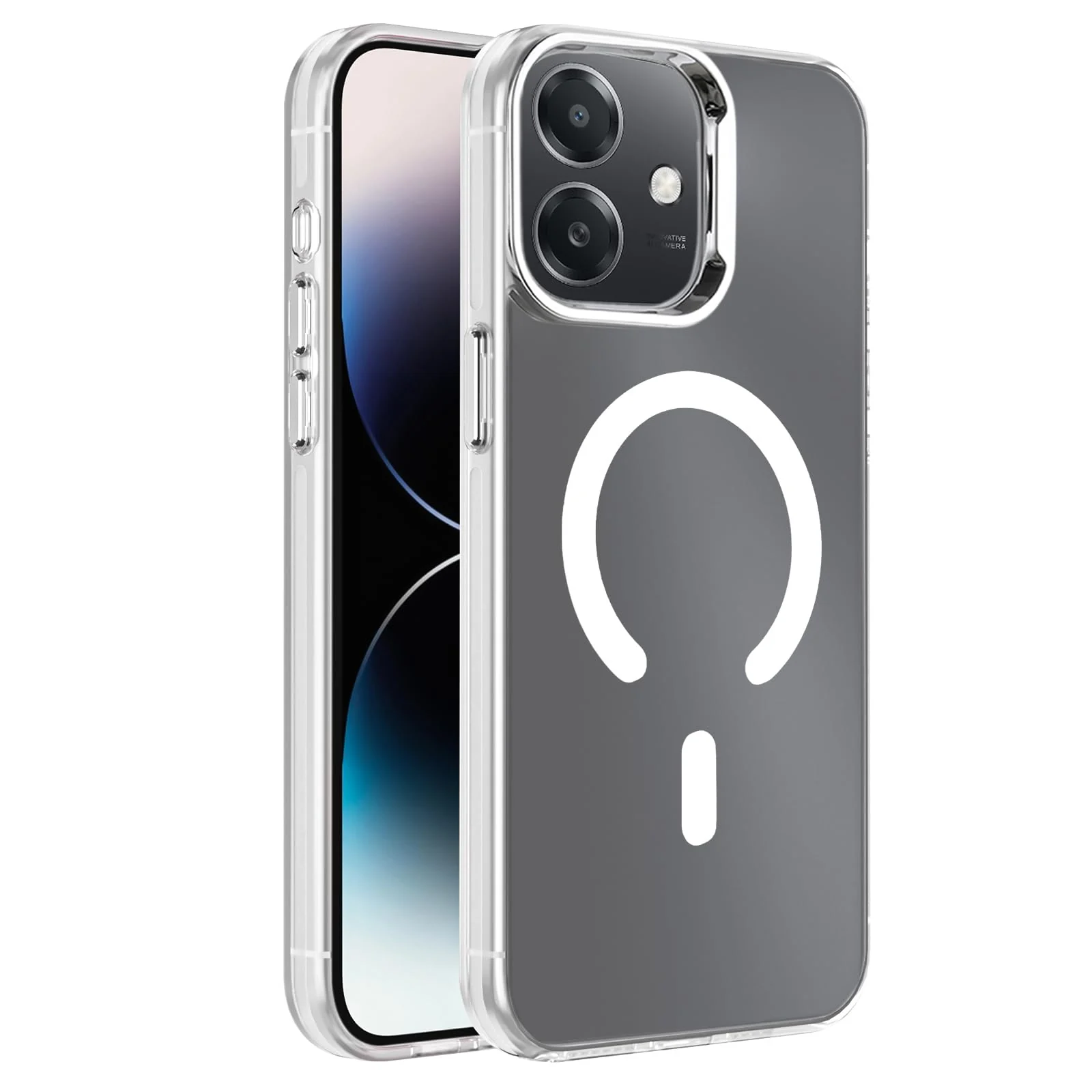 DL3 Mobilak Case for OPPO A3 / OPPO A3X Crystal Clear [Not Compatible with MagSafe] Soft TPU Gel Case Flexible Silicone Anti-Scratch Transparent TPU Cover - White