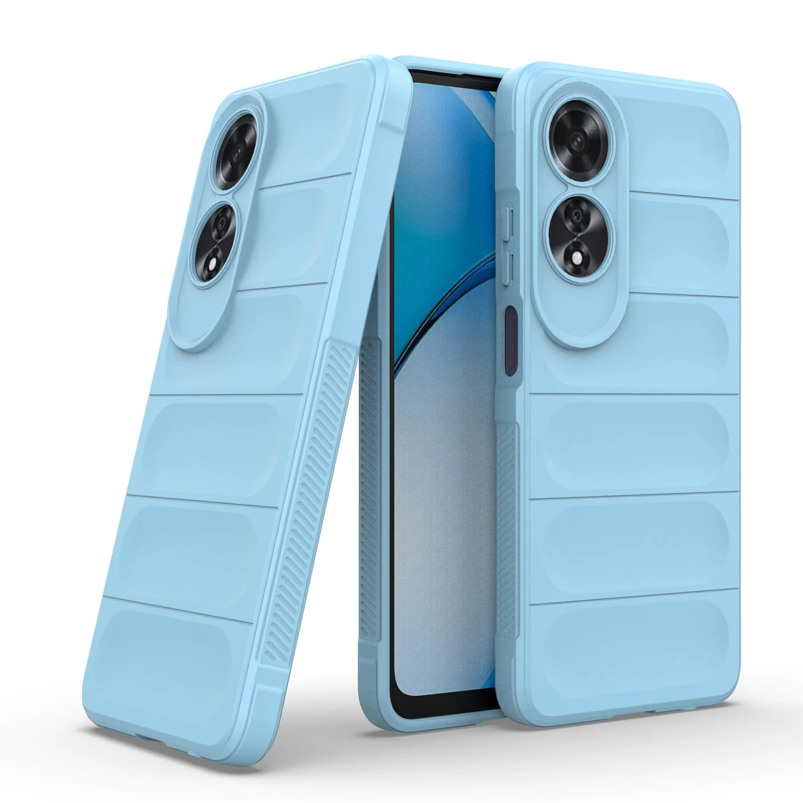 DL3 Mobilak Soft Silicone Protective Case for OPPO A60 4G with Camera Protection and Shockproof Design - Baby Blue