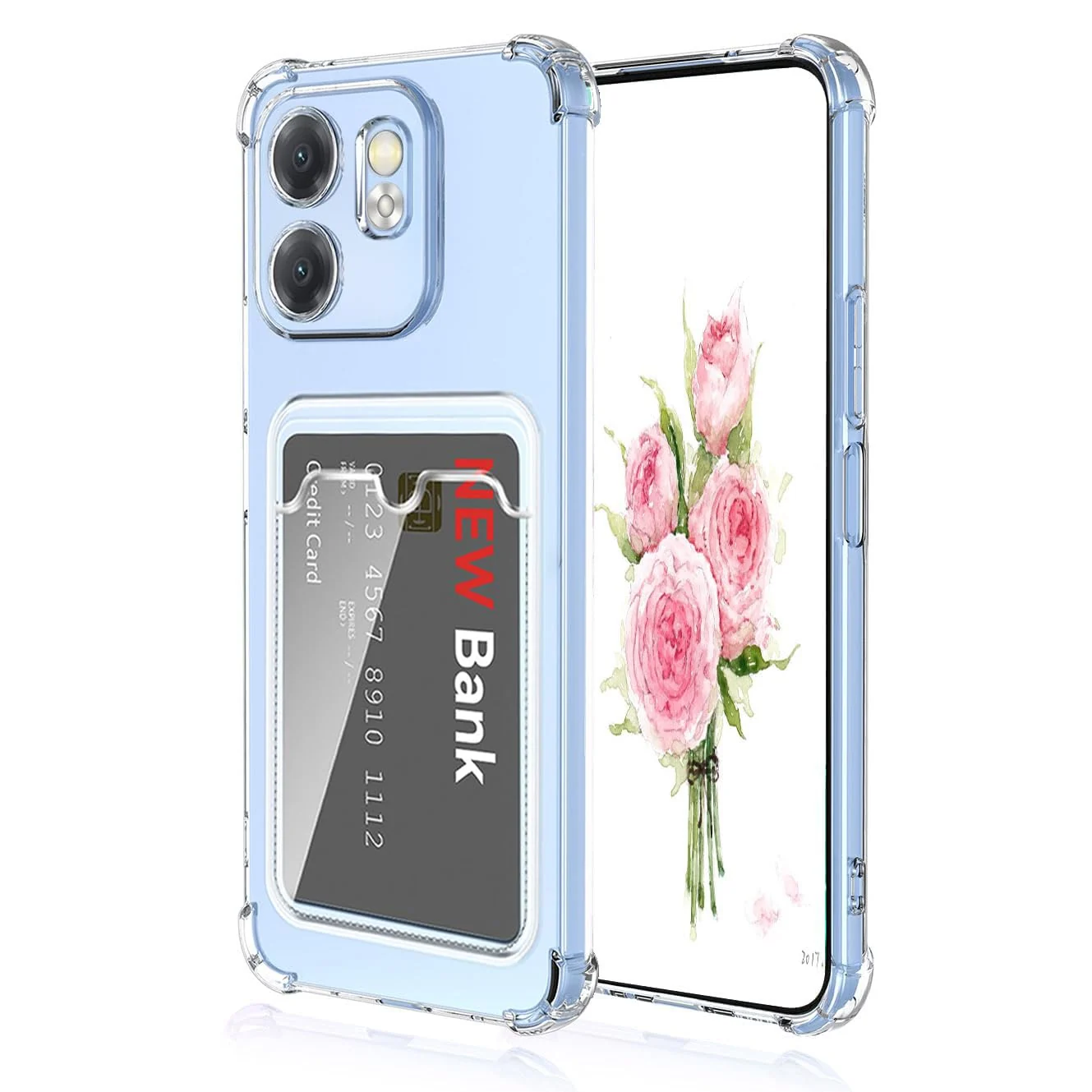 DL3 Mobilak Clear TPU Card Holder Case for Infinix Hot 50 with Camera Protection and Shockproof Design - Clear