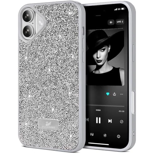 DL3 Mobilak Glitter Protective Case for iPhone 17 6.3-Inch, Supports wireless charging, Shock-absorbing protection, Scratch-resistant surface - Silver