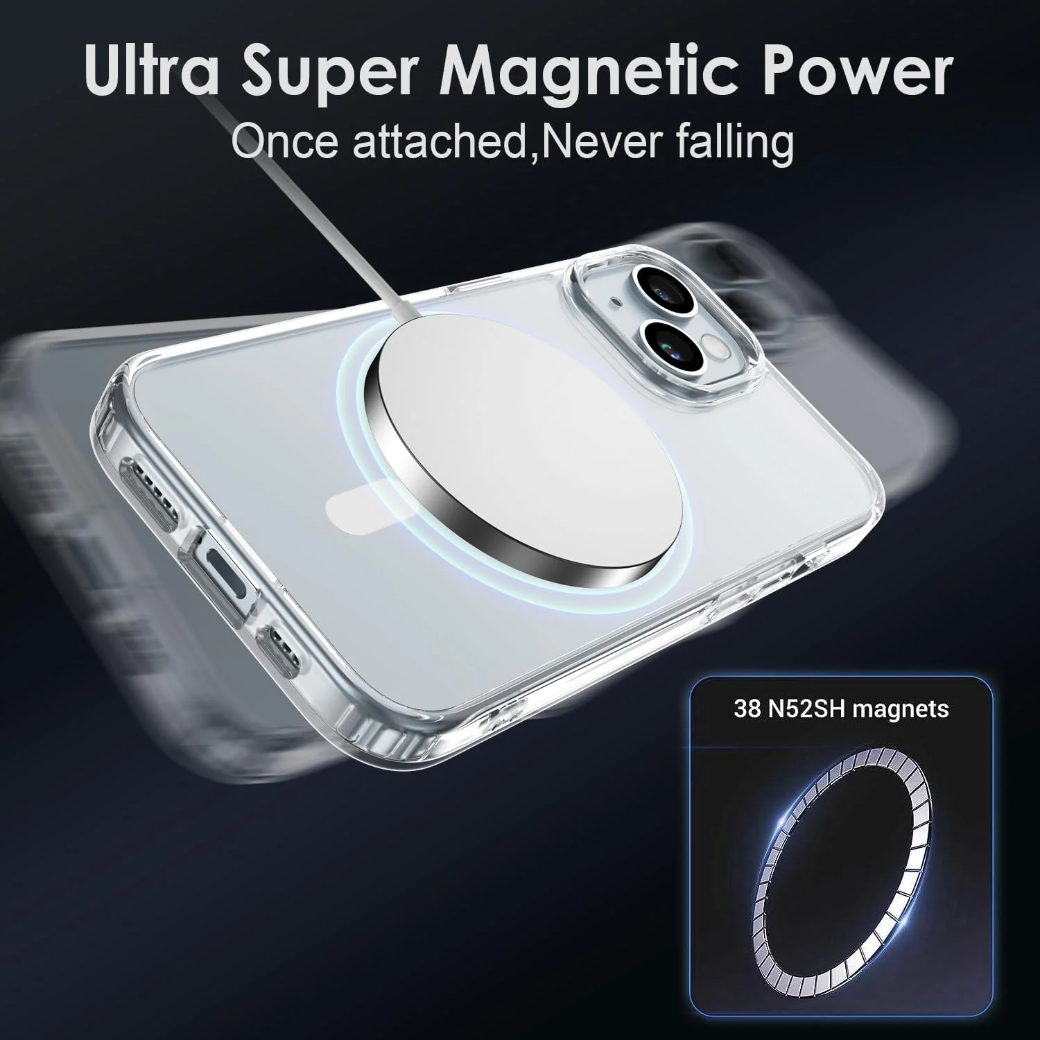 DL3 MOBILAK for iPhone 15 Case Clear [Compatible with MagSafe] Slim Magnetic Clear Bumper Case for Enhanced Protection and Style