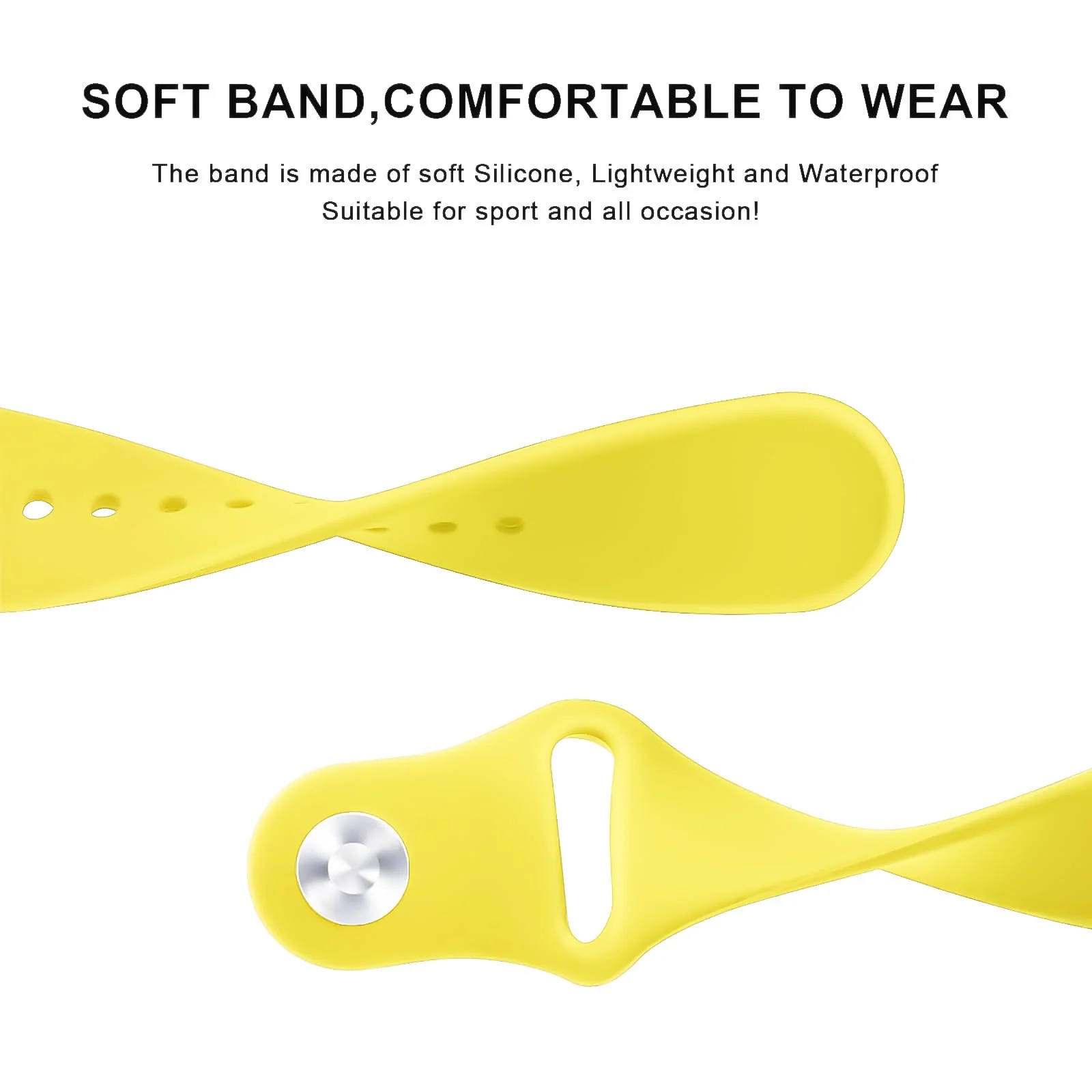 DL3 Mobilak Straps Compatible with Xiaomi Redmi Watch 5 Active/Redmi Watch 5 Lite Bracelets for Men Women, 22mm Soft Silicone Strap, Waterproof Adjustable Band Sports Replacement - Yellow