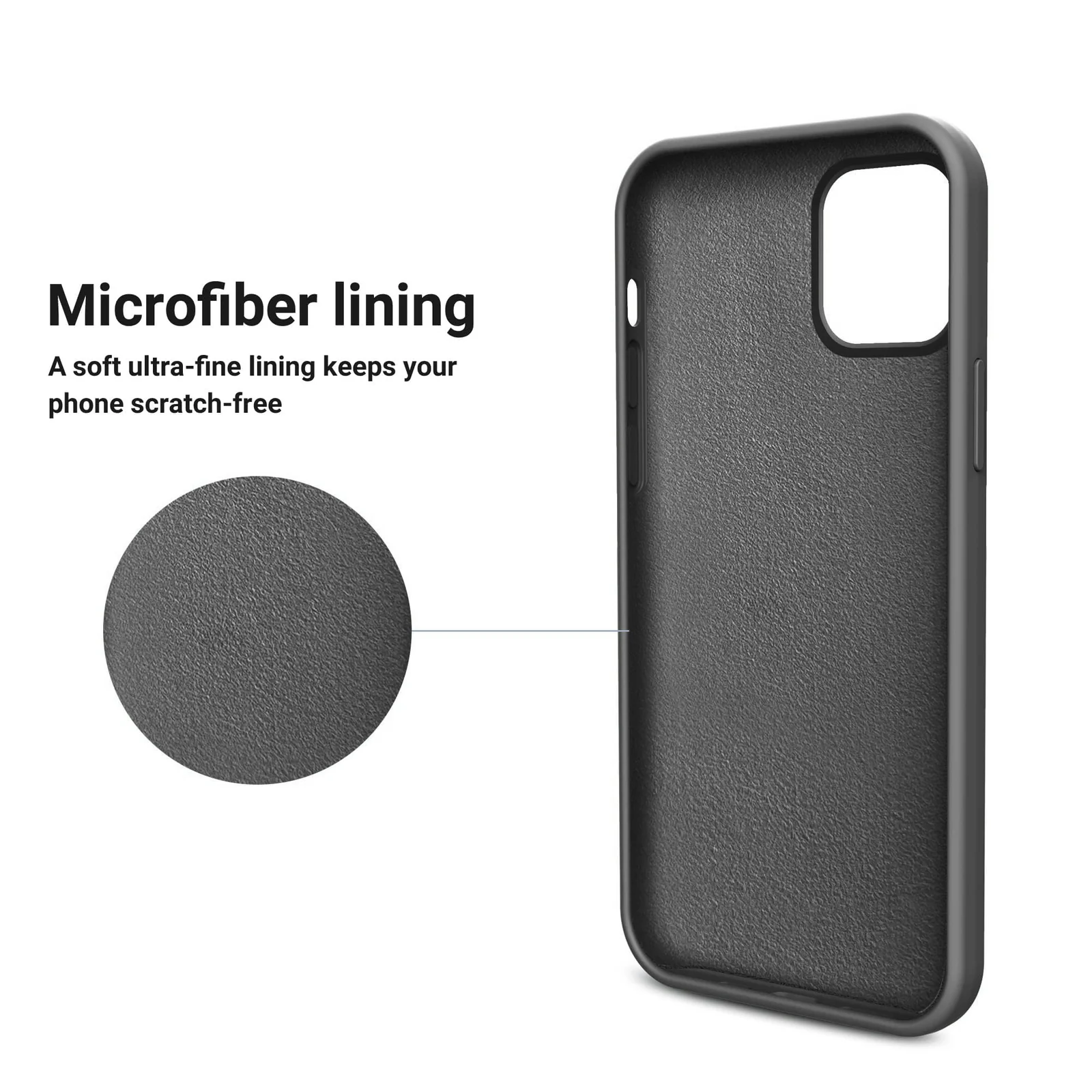 DL3 Mobilak Liquid Silicone Case for iPhone 12 Pro Max (6.7 Inch), Shock-absorbing protection, Scratch-resistant surface, Soft microfiber lining - Dark Gray 2