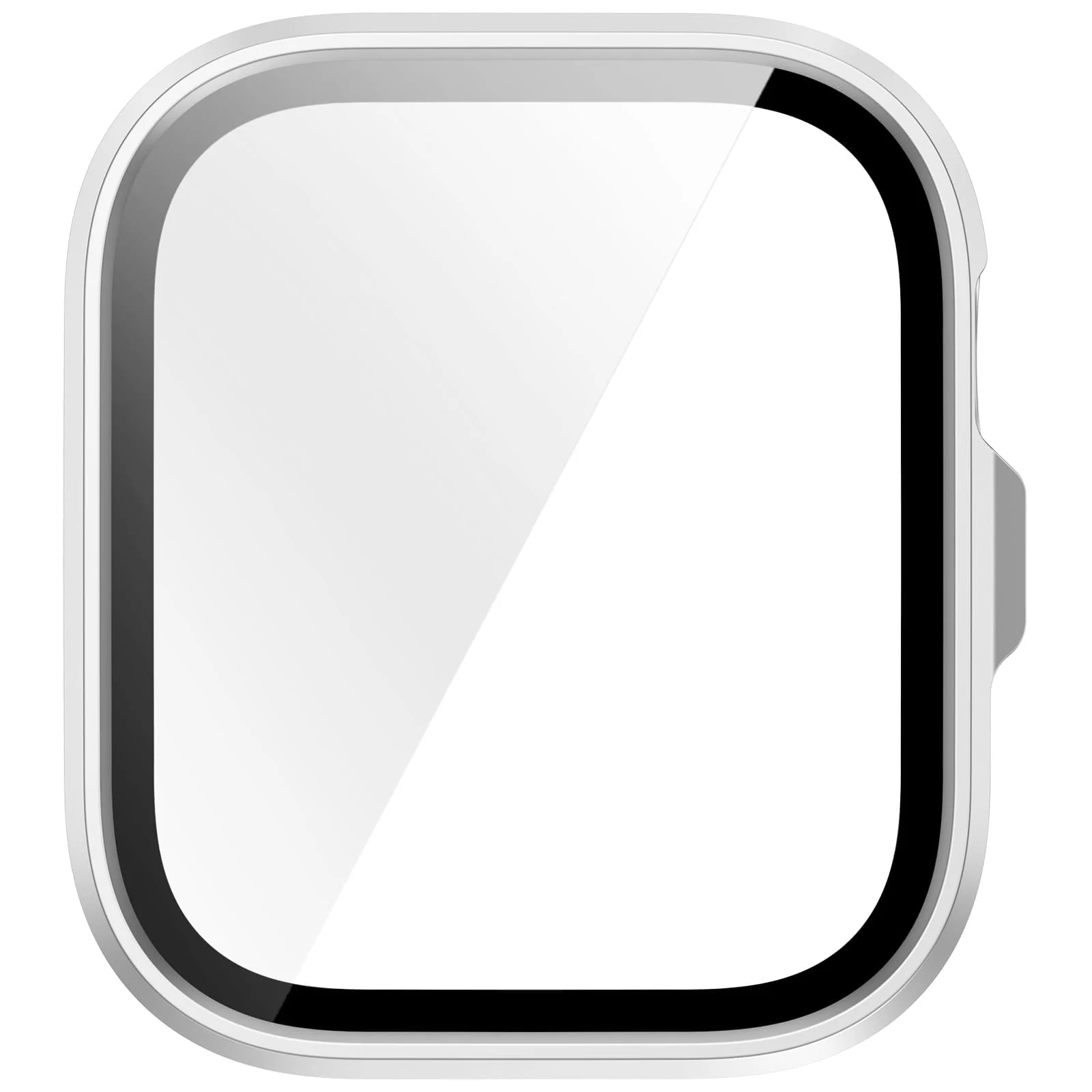 DL3 Mobilak Case Compatible with Huawei Watch Fit 4 Pro, Full Coverage Slim Hard Case Protective Bumper Built-in Tempered Glass Screen Protector Shell for Huawei Watch Fit 4 Pro - Silver