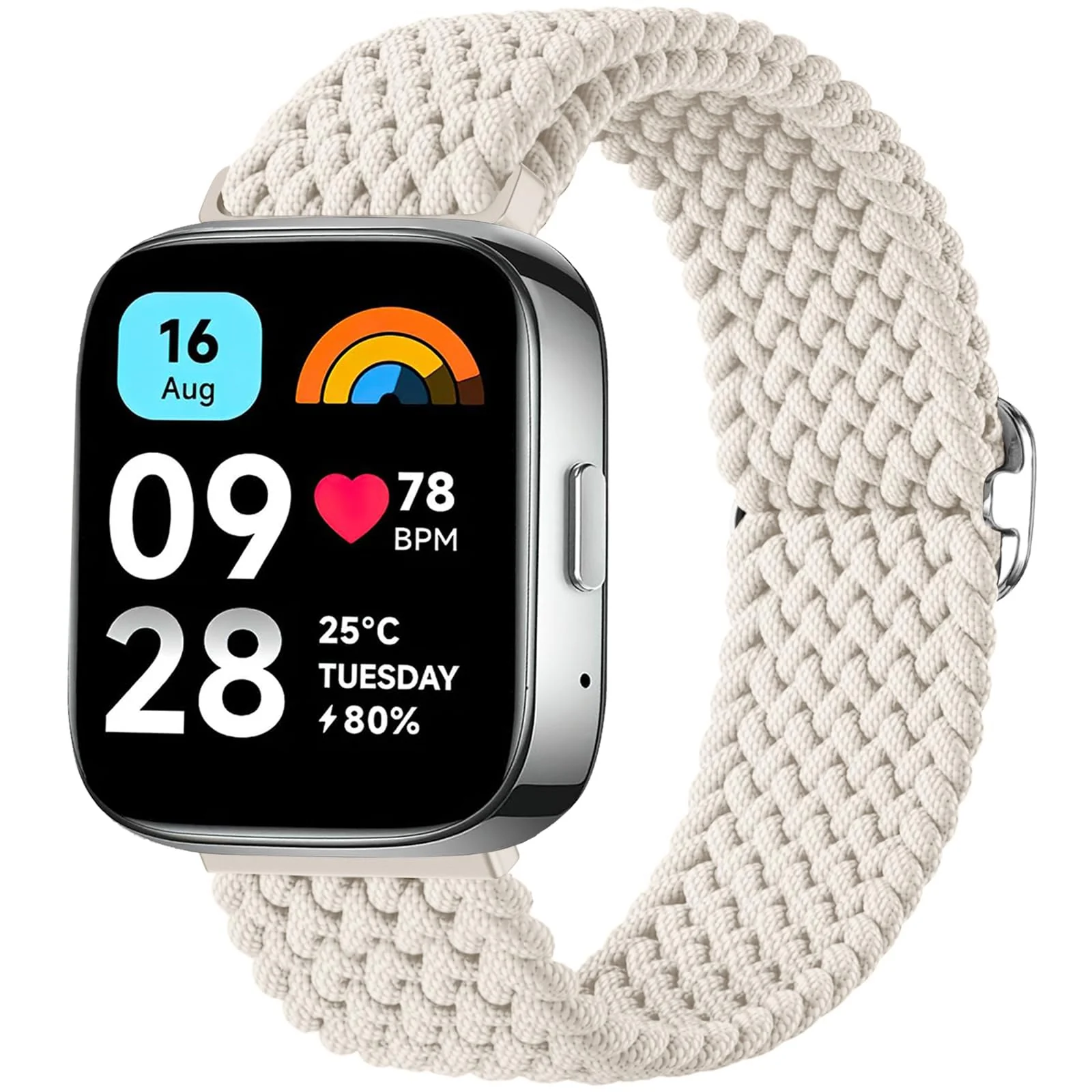 DL3 MOBILAK Soft Elastic Nylon Watch Strap for Xiaomi Redmi Watch 3 Lite and 3 Active - Starlight