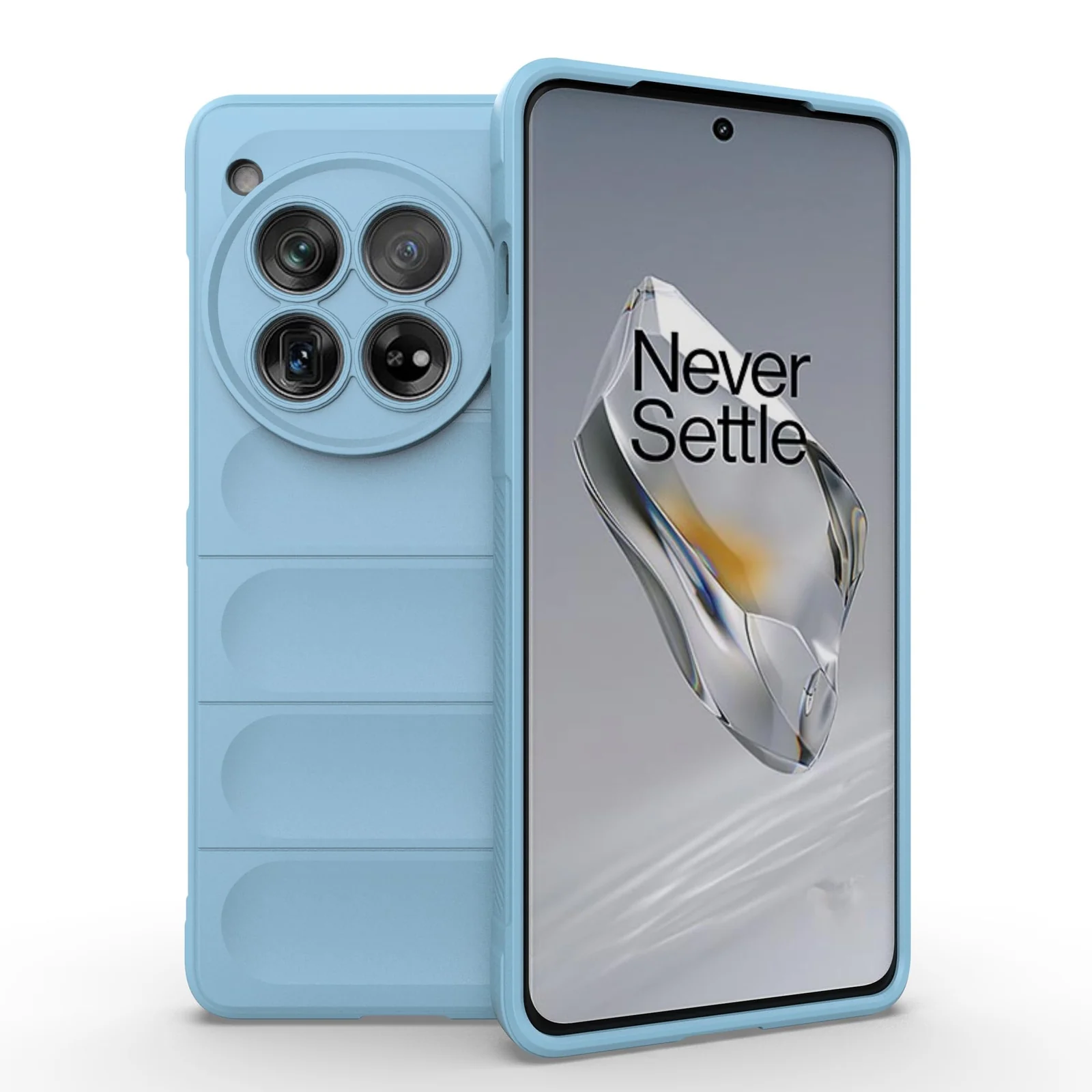 DL3 Mobilak Flexible Silicone and TPU Protective Case with Camera Protection for Oneplus 12R 5G / Oneplus Ace 3 - Baby Blue