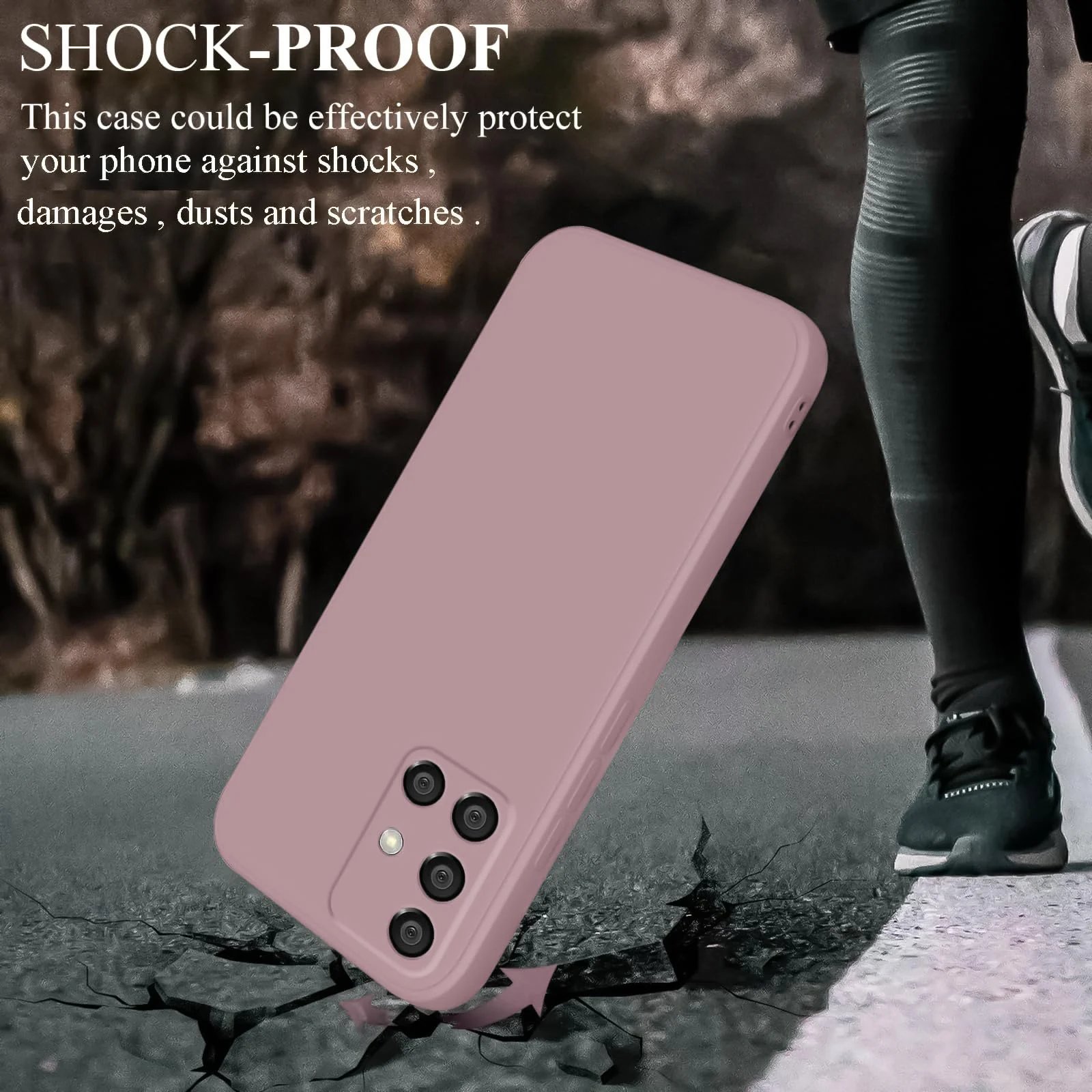DL3 Mobilak Soft Silicone Protective Case for Samsung Galaxy A51 with Microfiber Lining and Shockproof Design - Cashmere