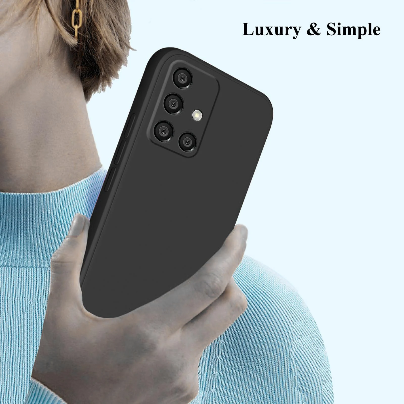 DL3 Mobilak Samsung Galaxy A51 Case, Soft Flexible Silicone Gel Rubber Bumper Cover, Full Body Shockproof Protective Phone Case - Black