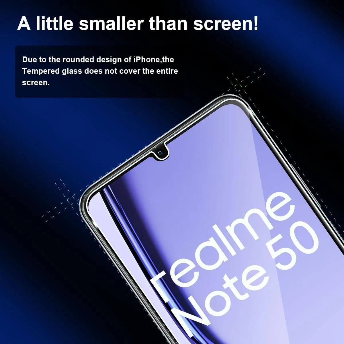 DL3 Mobilak 5D Full Glass Screen Protector For realme Note 50. Black Frame - Clear