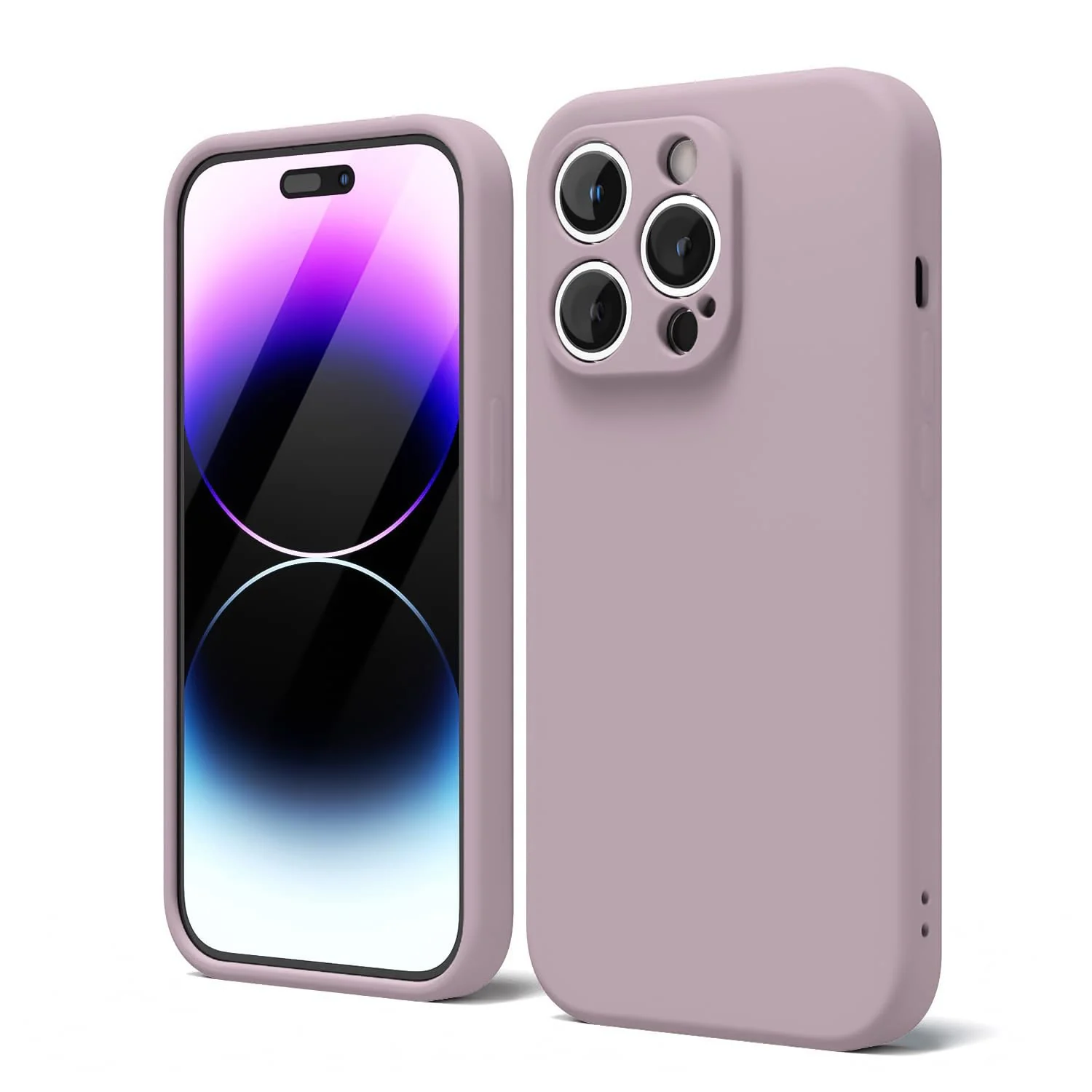 DL3 Mobilak Liquid Silicone Protective Case for iPhone 13 Pro Max (6.7 Inch) with Microfiber Lining and Built-In Kickstand - Pink Sand