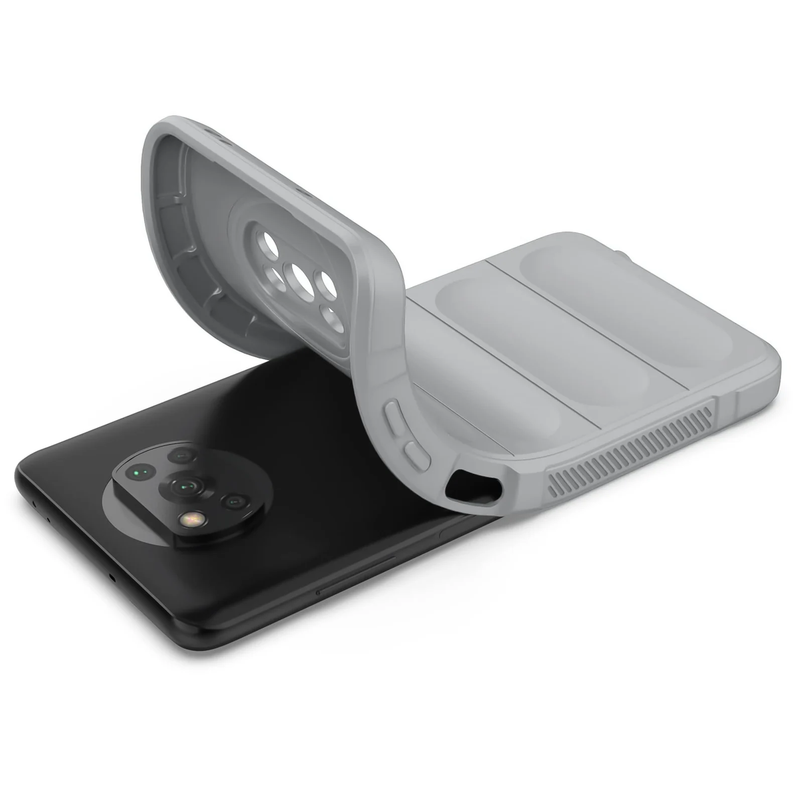 DL3 Mobilak Flexible Silicone and TPU Protective Case with Camera Protection for Xiaomi Poco X3 NFC / Poco X3 / Poco X3 Pro - Gray
