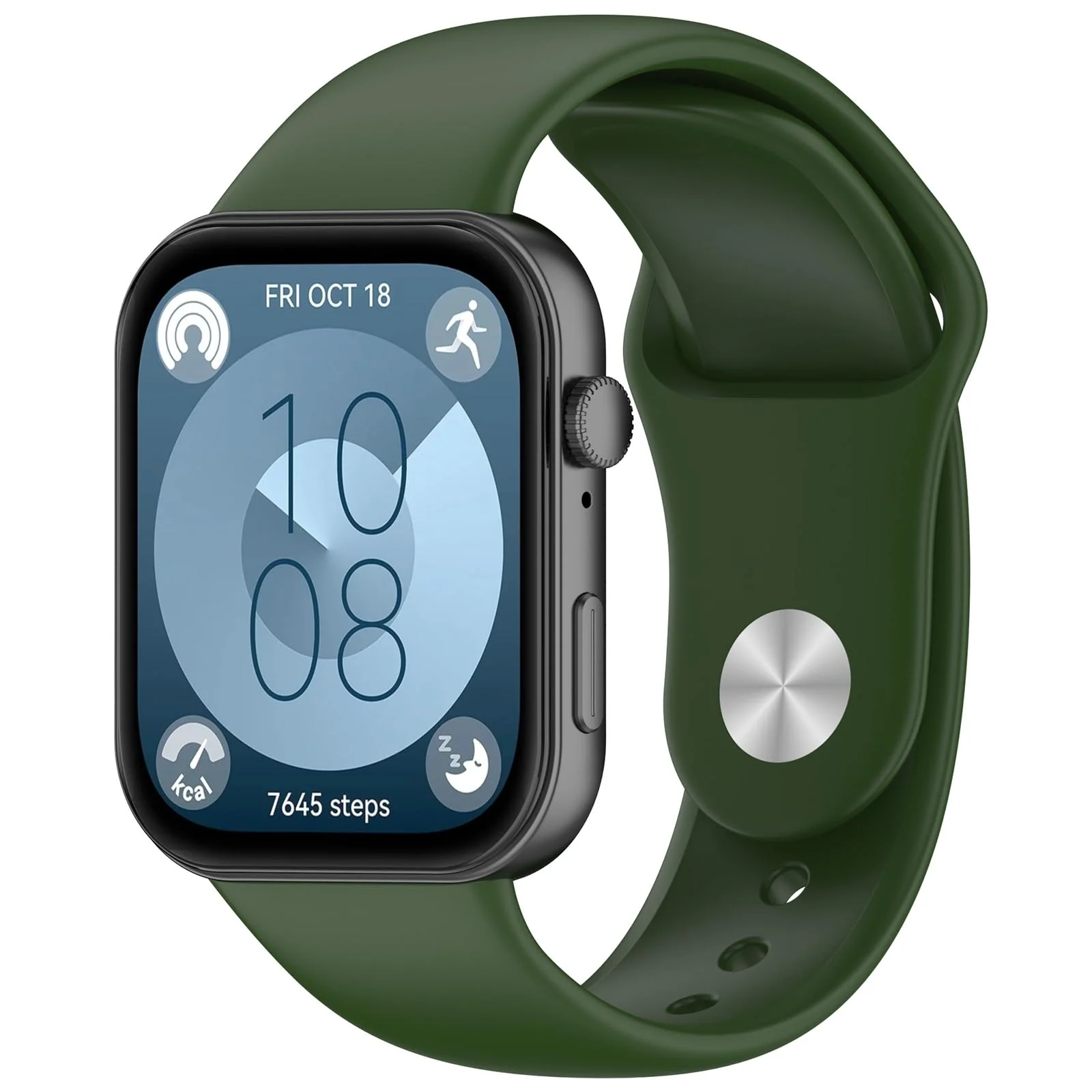 DL3 Mobilak Silicone Strap Compatible with Huawei Watch Fit 3 Strap for Men Women Breathable Soft Replacement Strap Adjustable Waterproof Sports Straps - Army Green