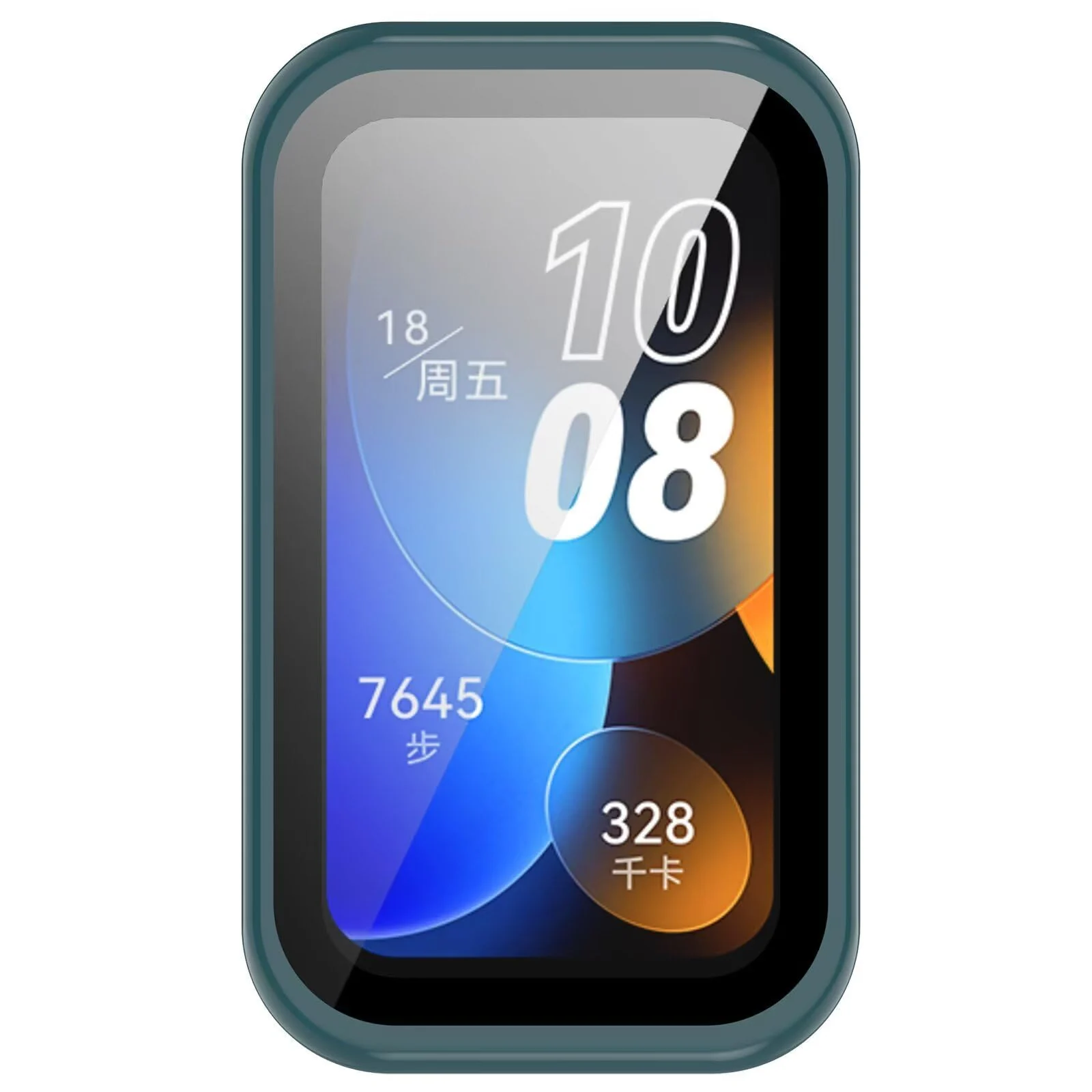 DL3 Mobilak Case with Screen Protector for Huawei Band 10, Bumper Full Coverage Hard PC Overall Protective Cover, Built-in Tempered Glass Film High Sensitivity For Huawei Band 10 - Green