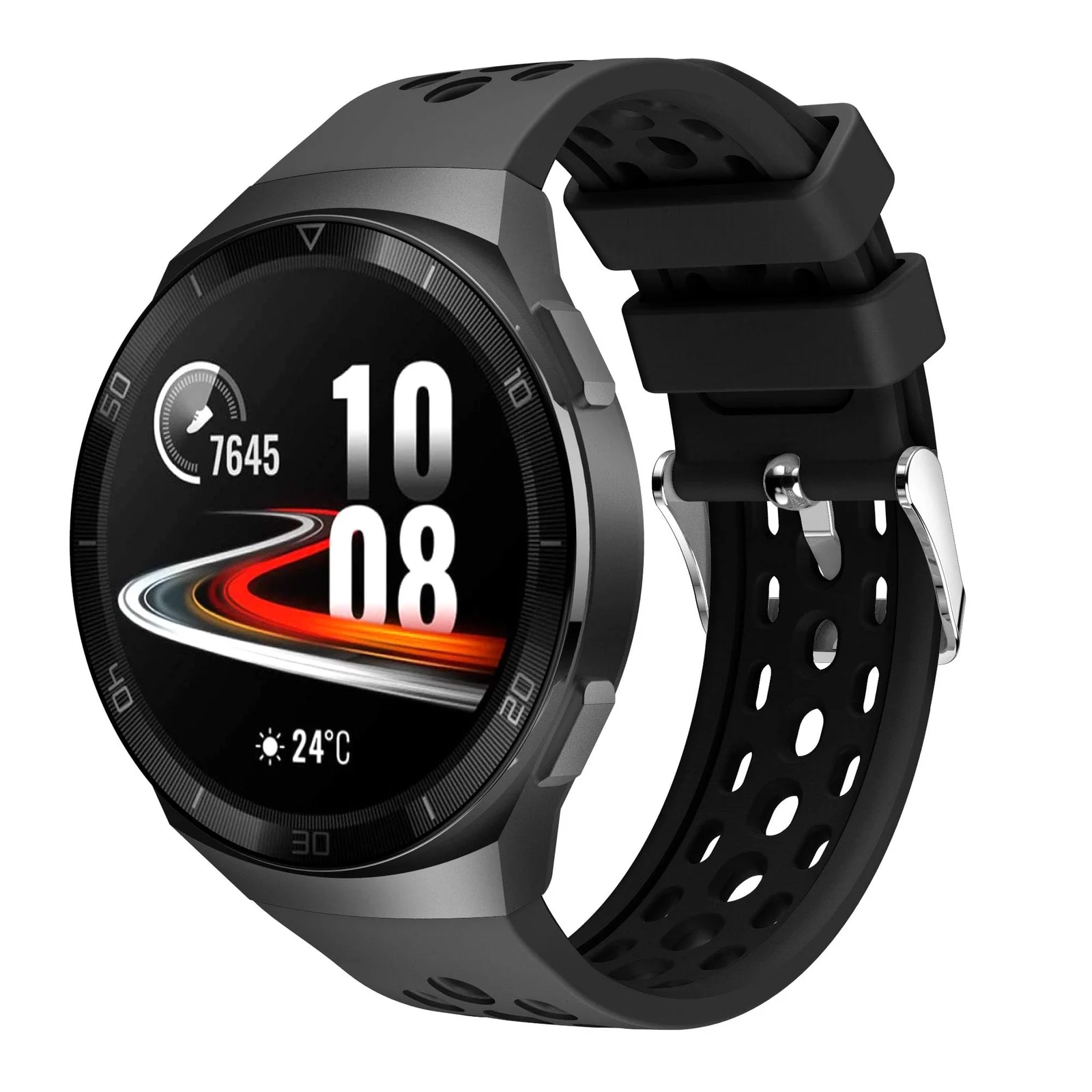 DL3 MOBILAK Strap Replacement Bands Compatible with 22MM Huawei Watch GT2E Bands,Adjustable Accessory Soft Silicone Sport Wristband for Women Men - Black