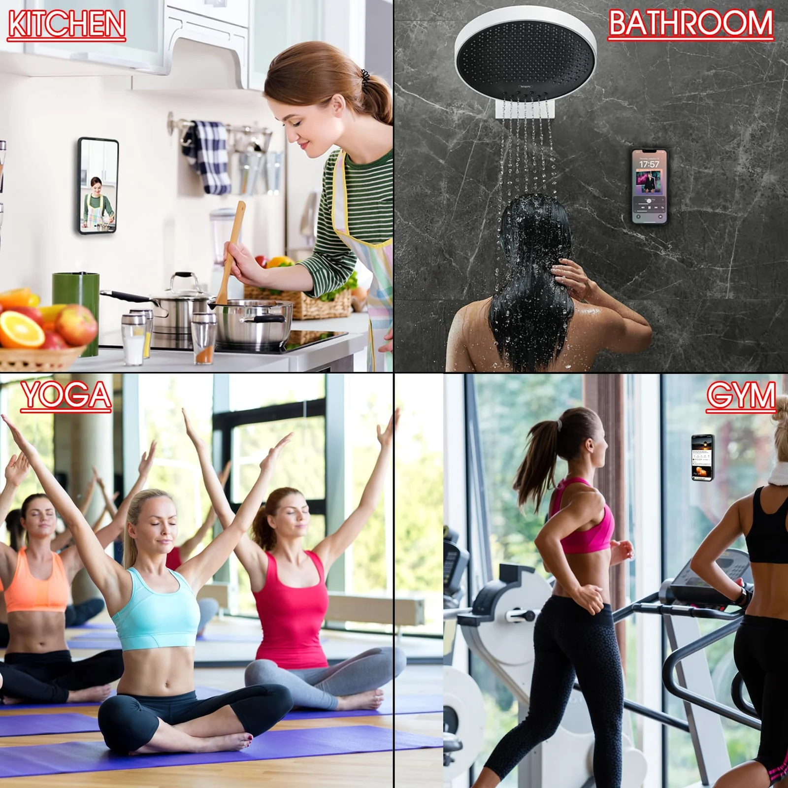 DL3 Mobilak Silicone Suction Cup Phone Mount for iPhone and Android, Double-sided suction design, Hands-free phone support, Strong suction grip - A.Orange