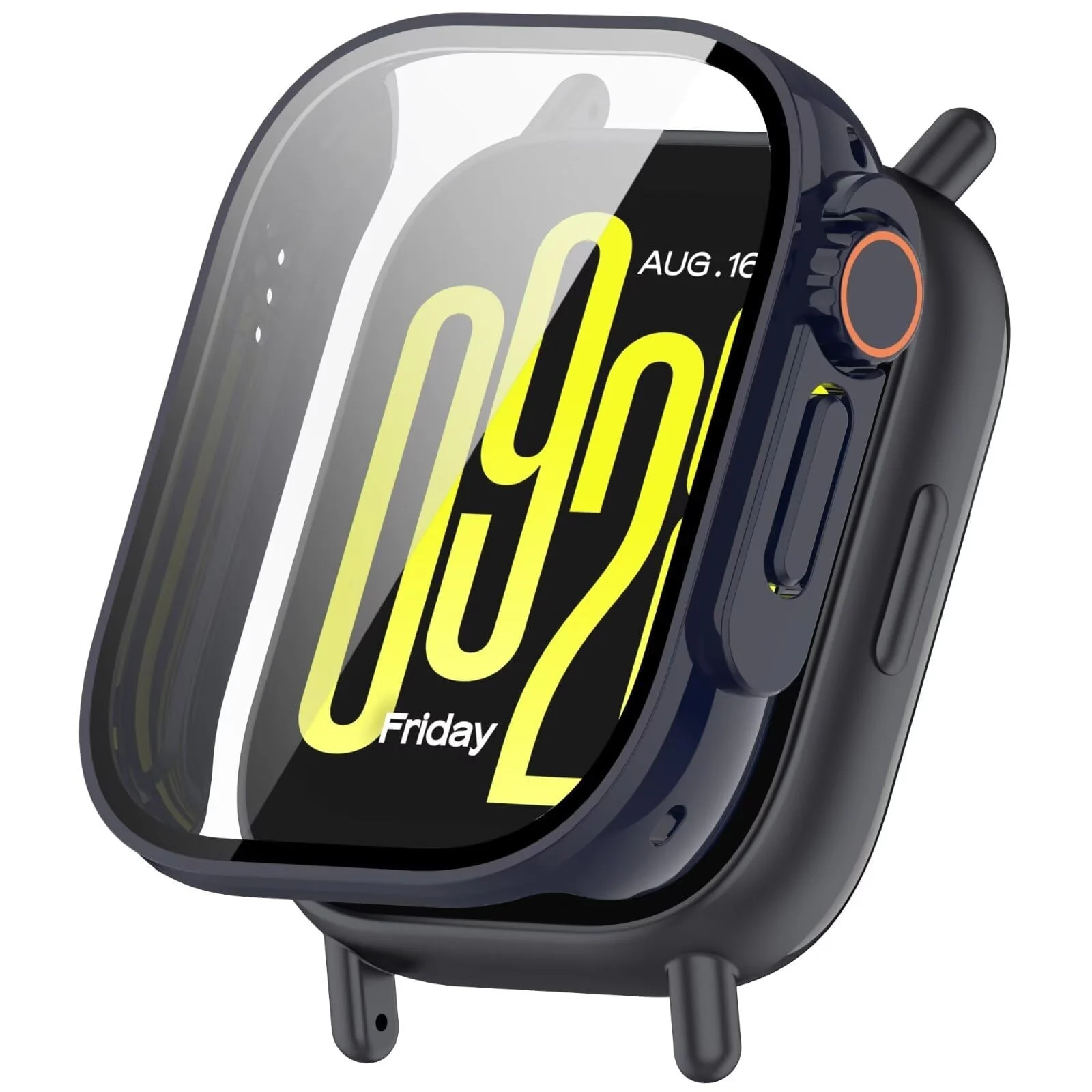 DL3 Mobilak for Xiaomi Redmi Watch 5 Lite Case Screen Protector, [Looks Like iWatch Ultra Case] Built-in Tempered Glass Screen Unique Design Case Cover for Redmi Watch 5 Lite - Blue