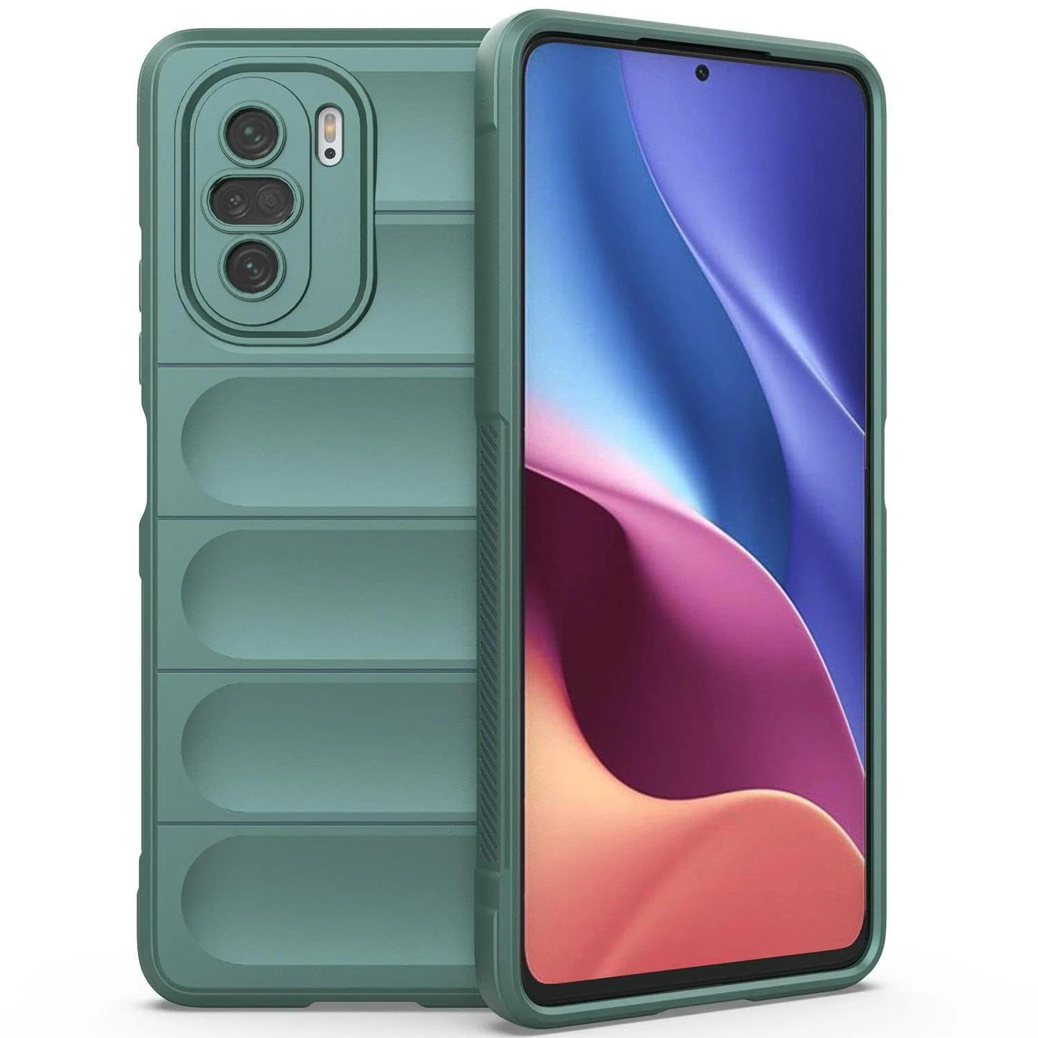 DL3 Mobilak Flexible Silicone and TPU Protective Case with Camera Protection for Xiaomi Poco F3 / RedMi K40 / K40 Pro / Mi 11i / Mi 11X - Green