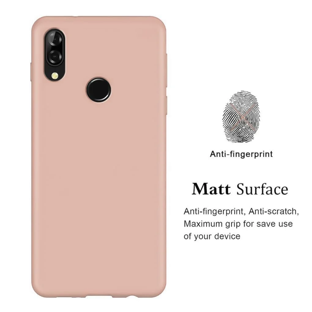 DL3 Mobilak Soft Silicone Protective Case for Huawei nova 3i with Microfiber Lining and Shockproof Design - Light Orange
