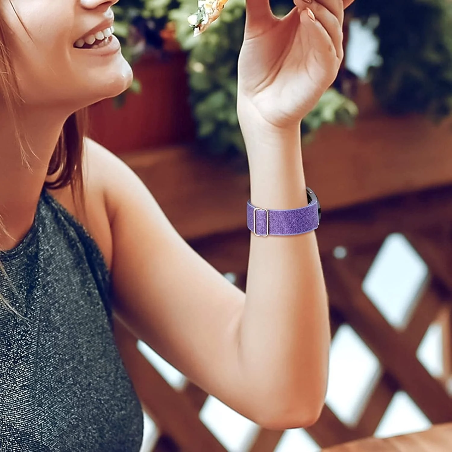 DL3 Mobilak Strap Nylon Loop 22MM Band For Xiaomi Redmi Watch 5 Active/5 Lite/Samsung Galaxy Watch 3 45mm/Watch 46mm/Gear S3/For Huawei watch GT5 GT4 GT3 GT2 GT 46MM/GT2E/GT2 Pro/GT 3 Pro/GT5 Pro - Shiny Purple