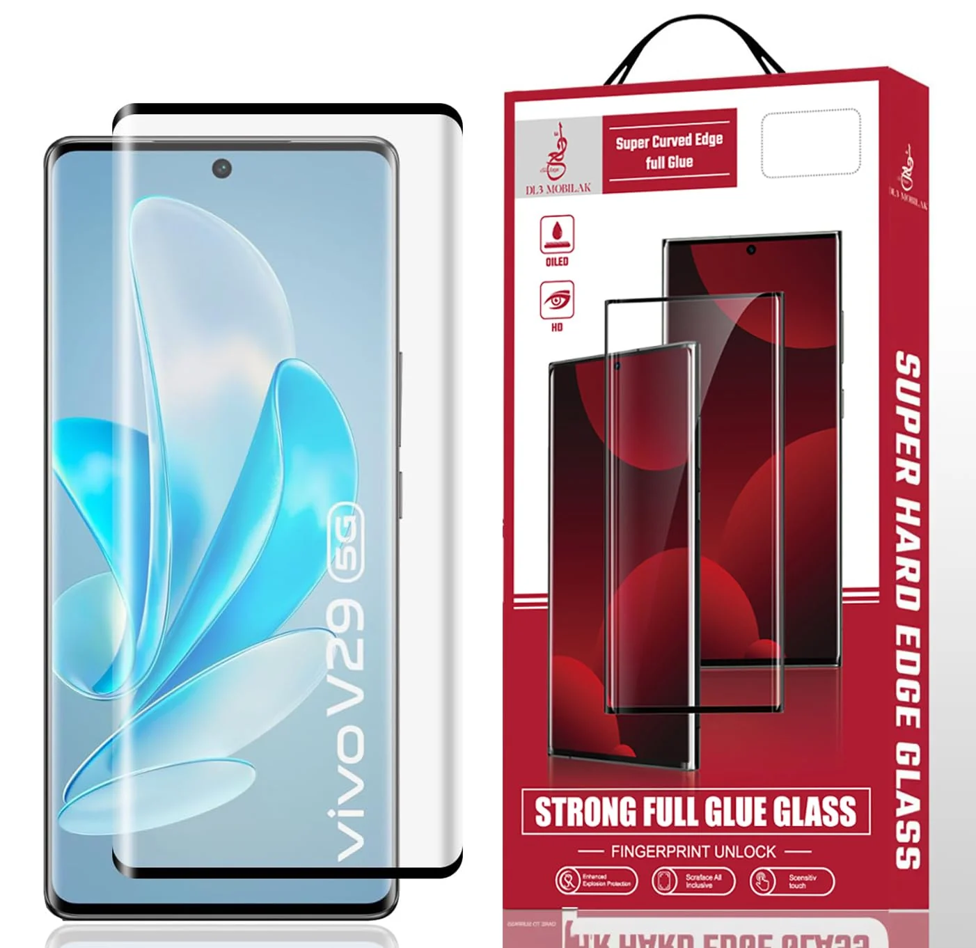 DL3 Mobilak Screen Protector for vivo V29 / vivo V29 Pro, Tempered Glass Screen Saver Premium HD Protective, Scratch Resistant, NO-Bubble, 9H Hardness, Full Coverage Film - Clear