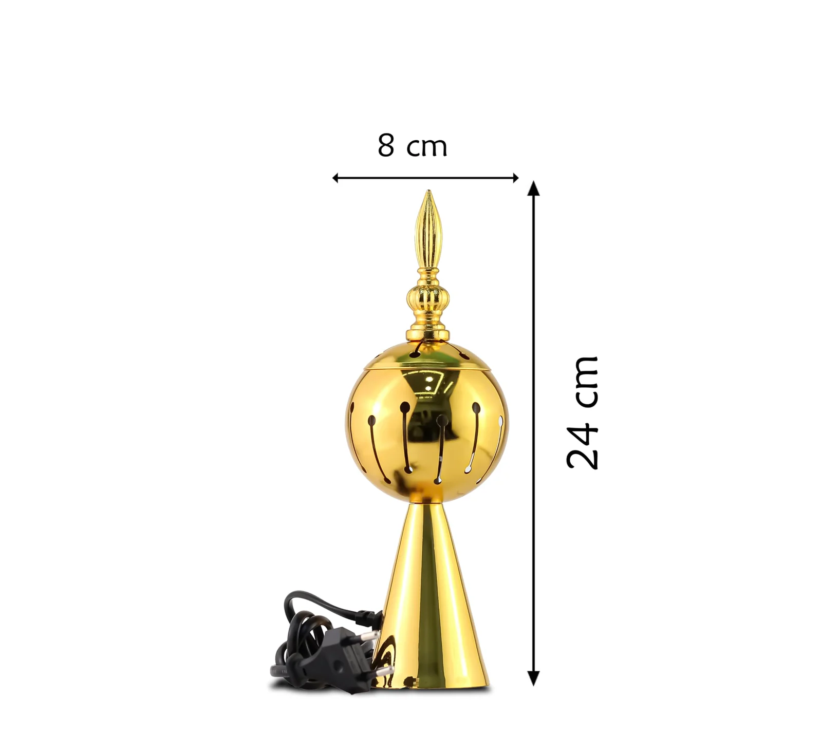 Mobigon Arabian Electric Incense Burners metal Vintage Arabic Burner, Middle Eastern Incense Holder- Electric Incense Burner Bakhoor Suitable For Arabian Oud, Home, Hotel Decor - N. Gold