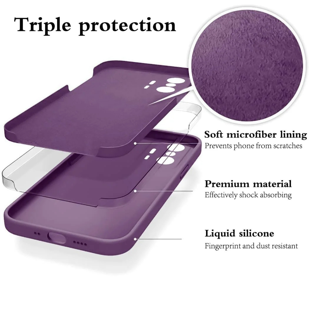 DL3 Mobilak Xiaomi 11T / Xiaomi 11 T Pro Case, Soft Flexible Silicone Gel Rubber Bumper Cover, Full Body Shockproof Protective Phone Case - Violet