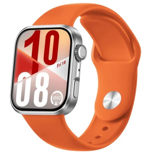 DL3 Mobilak Silicone Strap Compatible with Huawei Watch Fit 3 Strap for Men Women Breathable Soft Replacement Strap Adjustable Waterproof Sports Straps - Orange