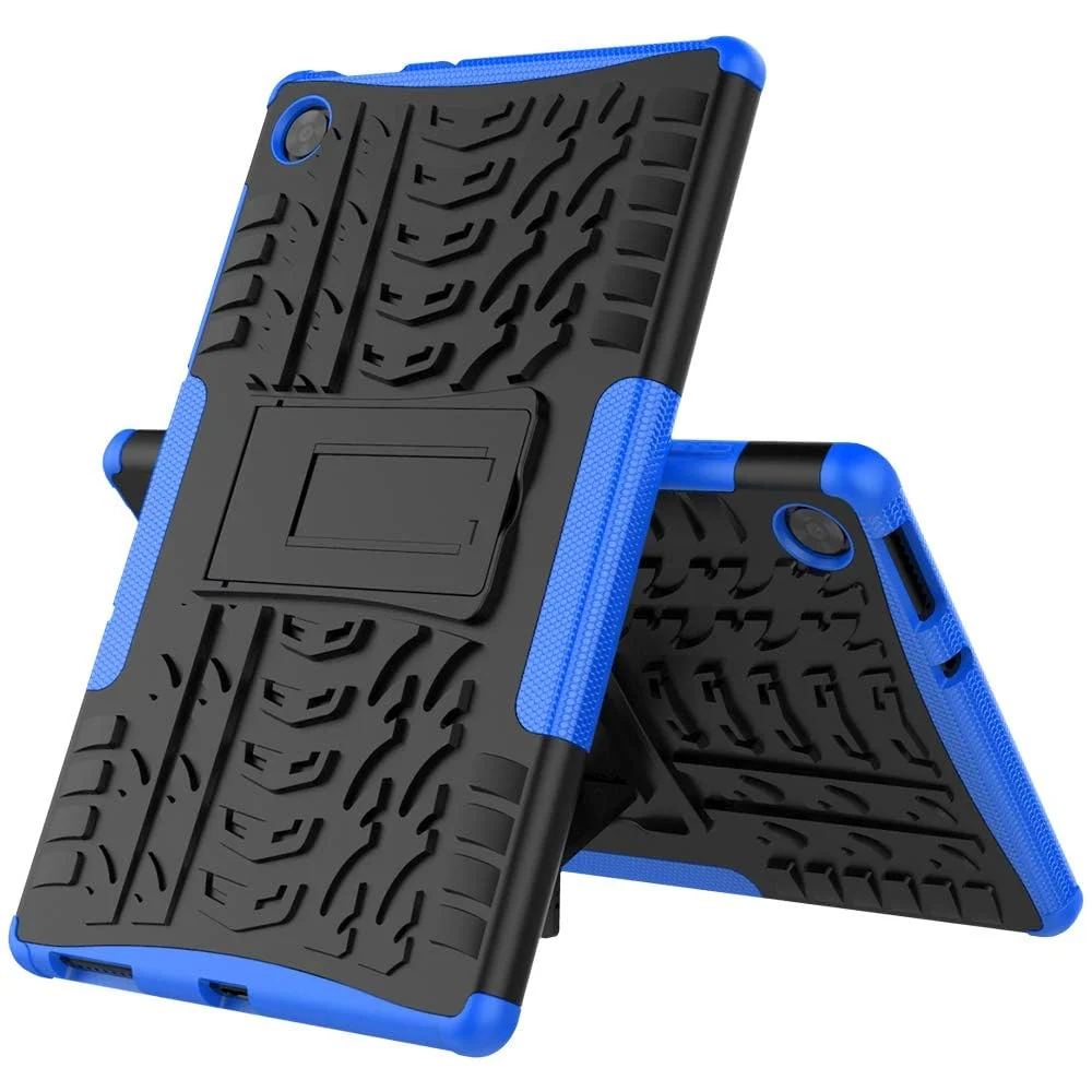 DL3 Mobilak Case for Lenovo Tab M10 10.1 inch 2nd Gen 2020 (TB-X306, TB-X306F, TB-X306X), Hybrid Rugged Armor Heavy Duty 2 in 1 TPU + PC Combo Dual Layer Shockproof Case with Kickstand - Blue