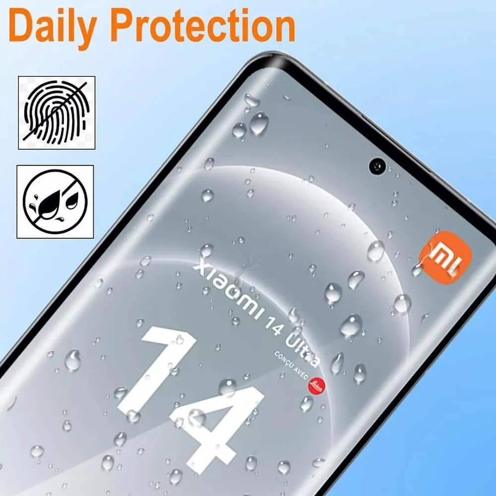 DL3 Mobilak Screen Protector for Xiaomi 14 Ultra/Xiaomi 14 Pro, Tempered Glass Screen Saver Premium HD Protective, Scratch Resistant, NO-Bubble, 9H Hardness, Full Coverage Film - Clear