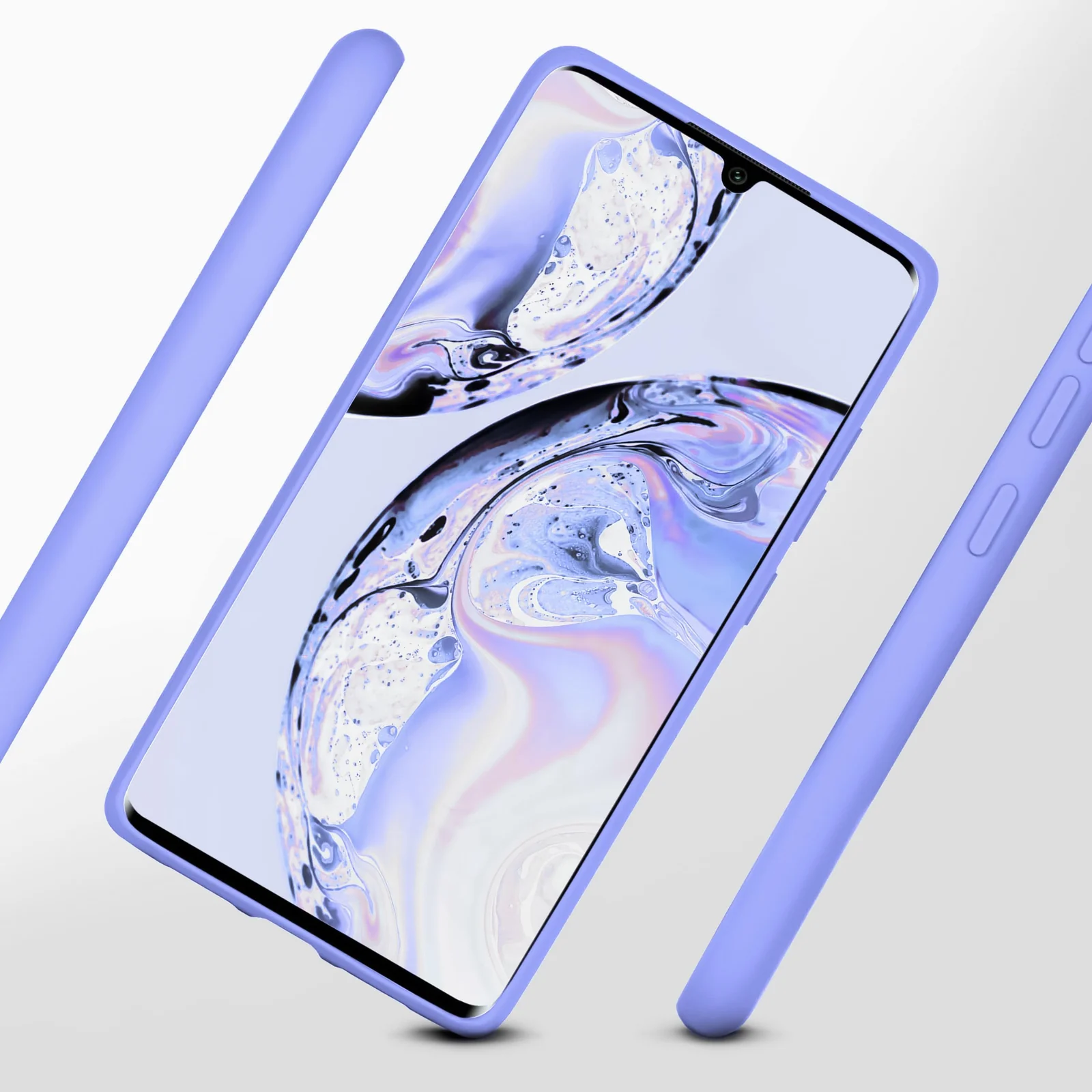 DL3 Mobilak Xiaomi Mi Note 10 Lite Case, Soft Flexible Silicone Gel Rubber Bumper Cover, Full Body Shockproof Protective Phone Case - Baby Blue