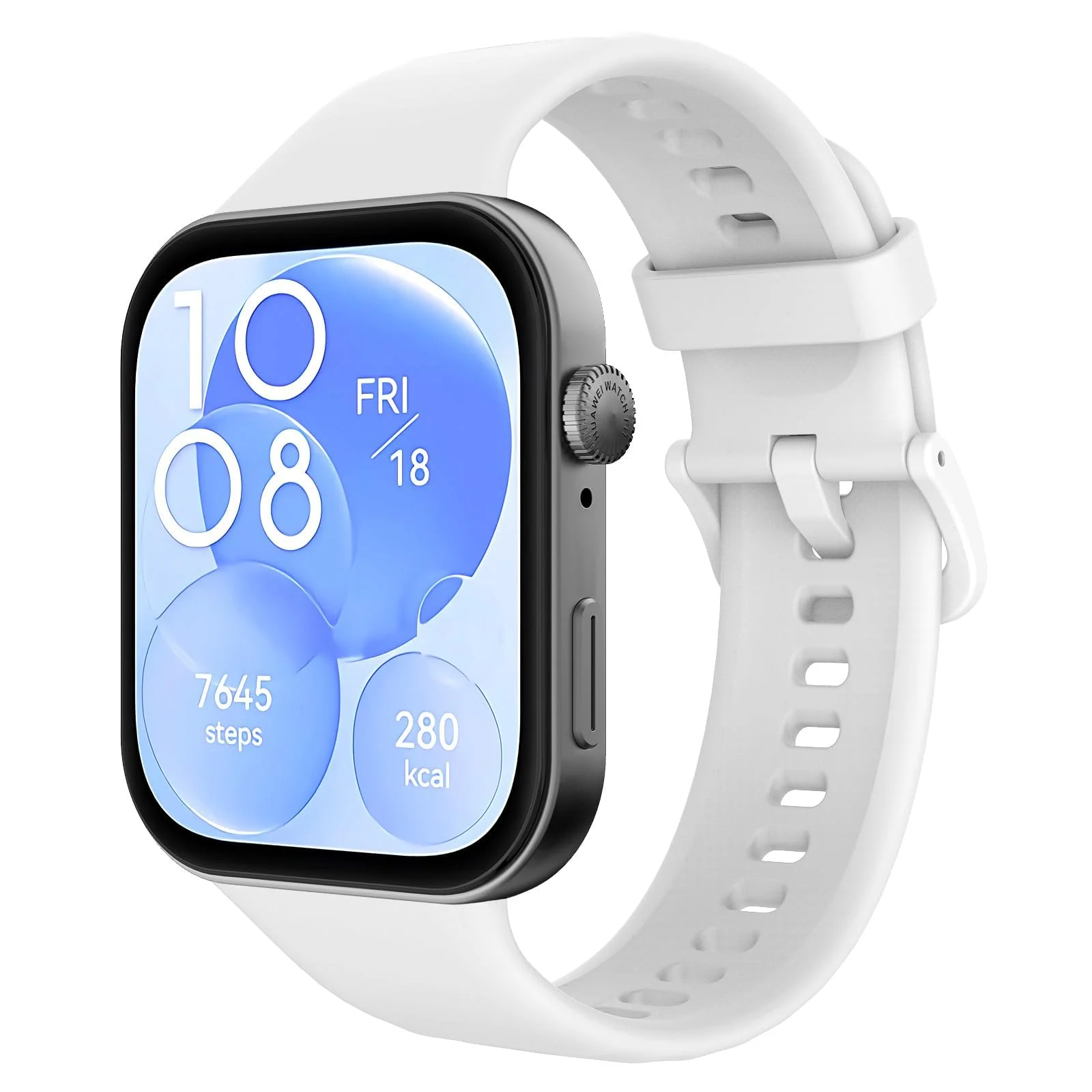 DL3 Mobilak Silicone Bracelet for Huawei Watch Fit 3/Watch Fit 4 Pro/Fit 4 Strap, Soft Silicone Sport Replacement Strap for Women/Men, Adjustable Waterproof Sports Band - White