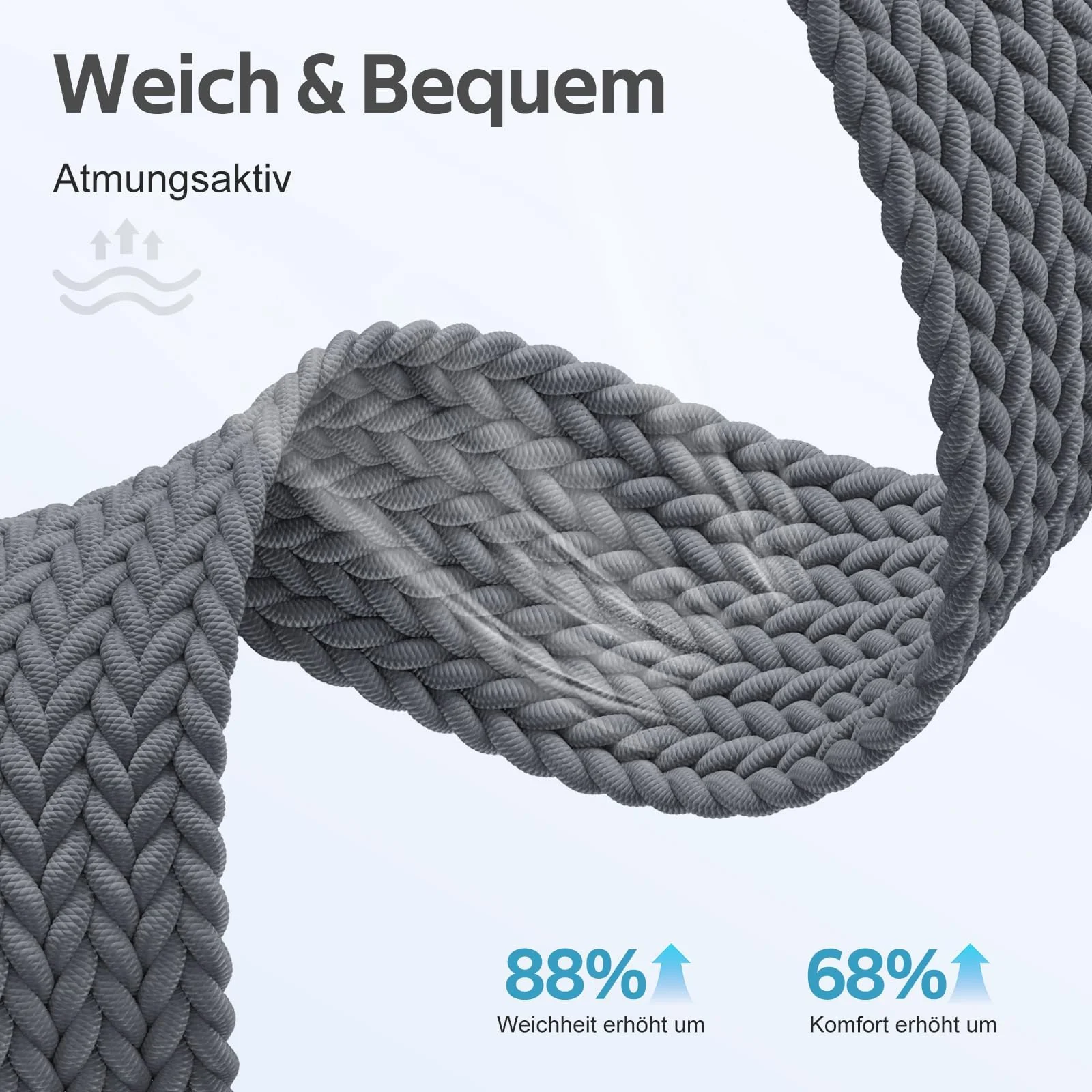 DL3 Mobilak Braided Strap for Huawei Watch Fit 4 / Fit 4 Pro/Fit 3 Bracelet, Quick Release Adjustable Nylon Sport Elastic Loop Band, Anti-Slip Magnetic Buckle Stretchy Nylon Strap - Gray