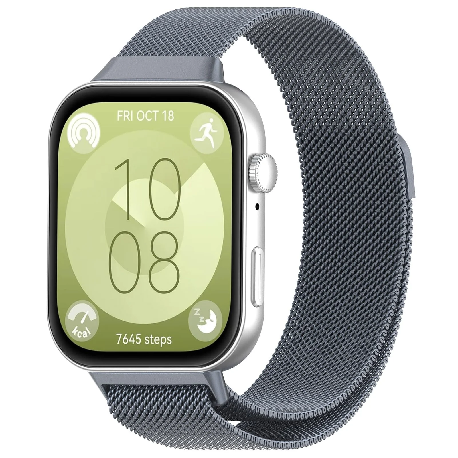 DL3 Mobilak Bracelet Compatible with Huawei Watch Fit 3, Stainless Steel Replacement Straps, Mesh Metal Watch Strap, Magnetic Adjustable Replacement Strap For Huawei Watch Fit3 - Space Gray