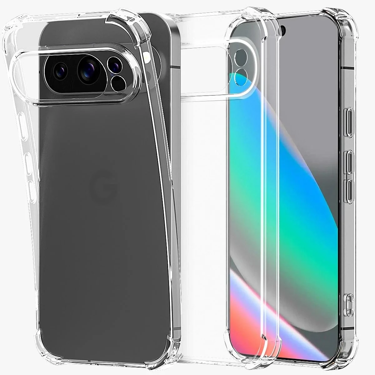DL3 Mobilak Case Compatible with Google Pixel 10 Pro XL, Cover SiliconeTransparent TPU Gorilla Anti-shock Protector Camera Shockproof Corners - Clear