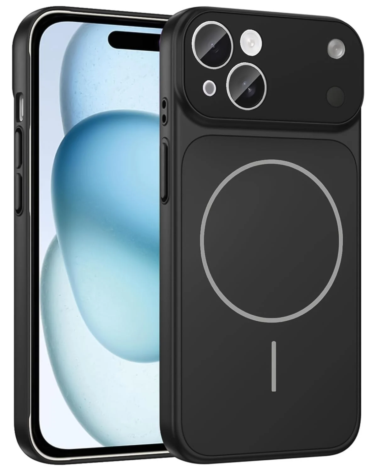 DL3 Mobilak PC Protective Case for iPhone 13 / iPhone 14, Compatible with MagSafe accessories, Supports wireless charging, Camera protection - Black