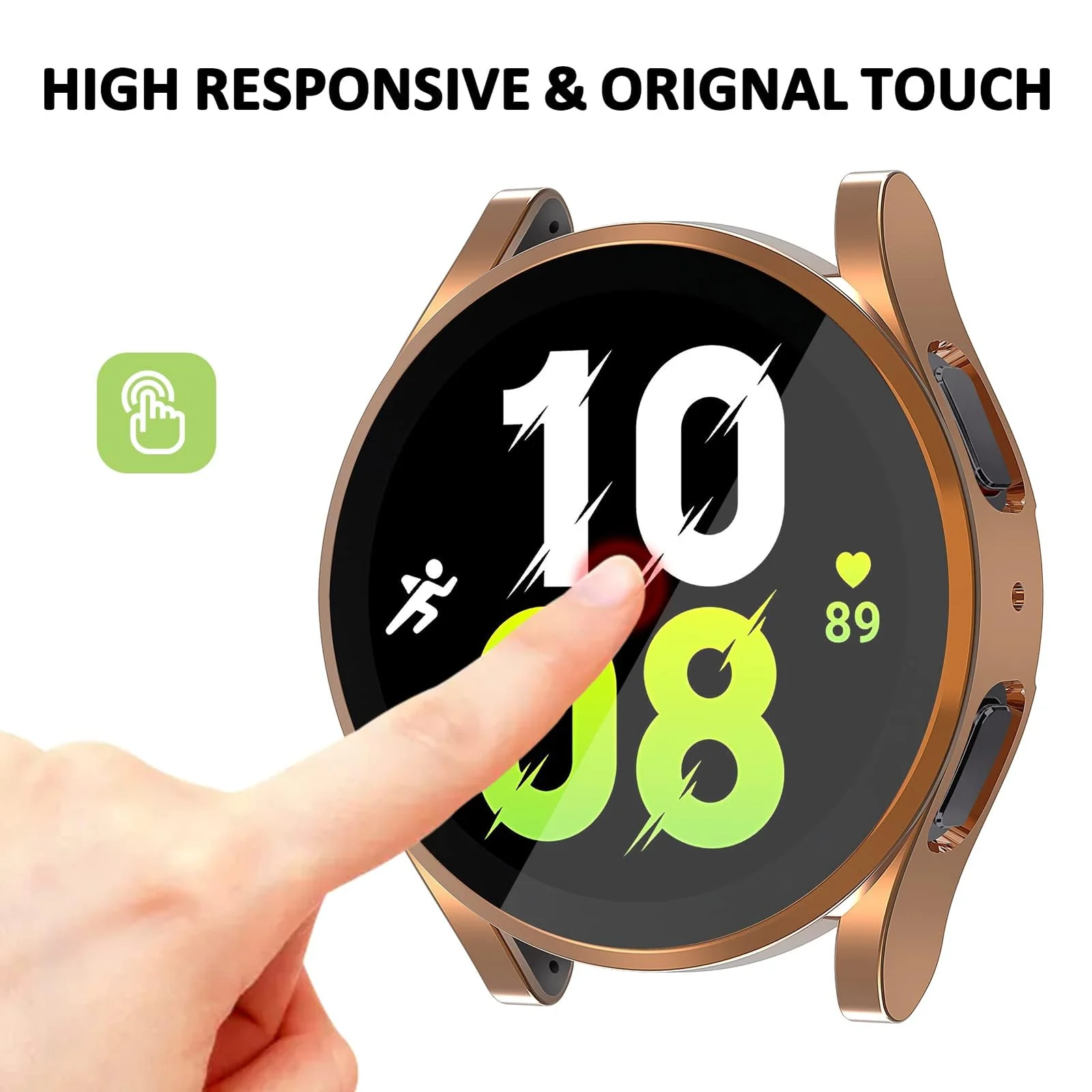 DL3 Mobilak Case Compatible with Samsung Galaxy Watch 4 40mm 2021 & Watch 5 40mm 2022 Case All-Around Screen Protector Watch Soft TPU Shockproof Cover Slim Guard Thin Bumper Shel Protector - Rose Gold