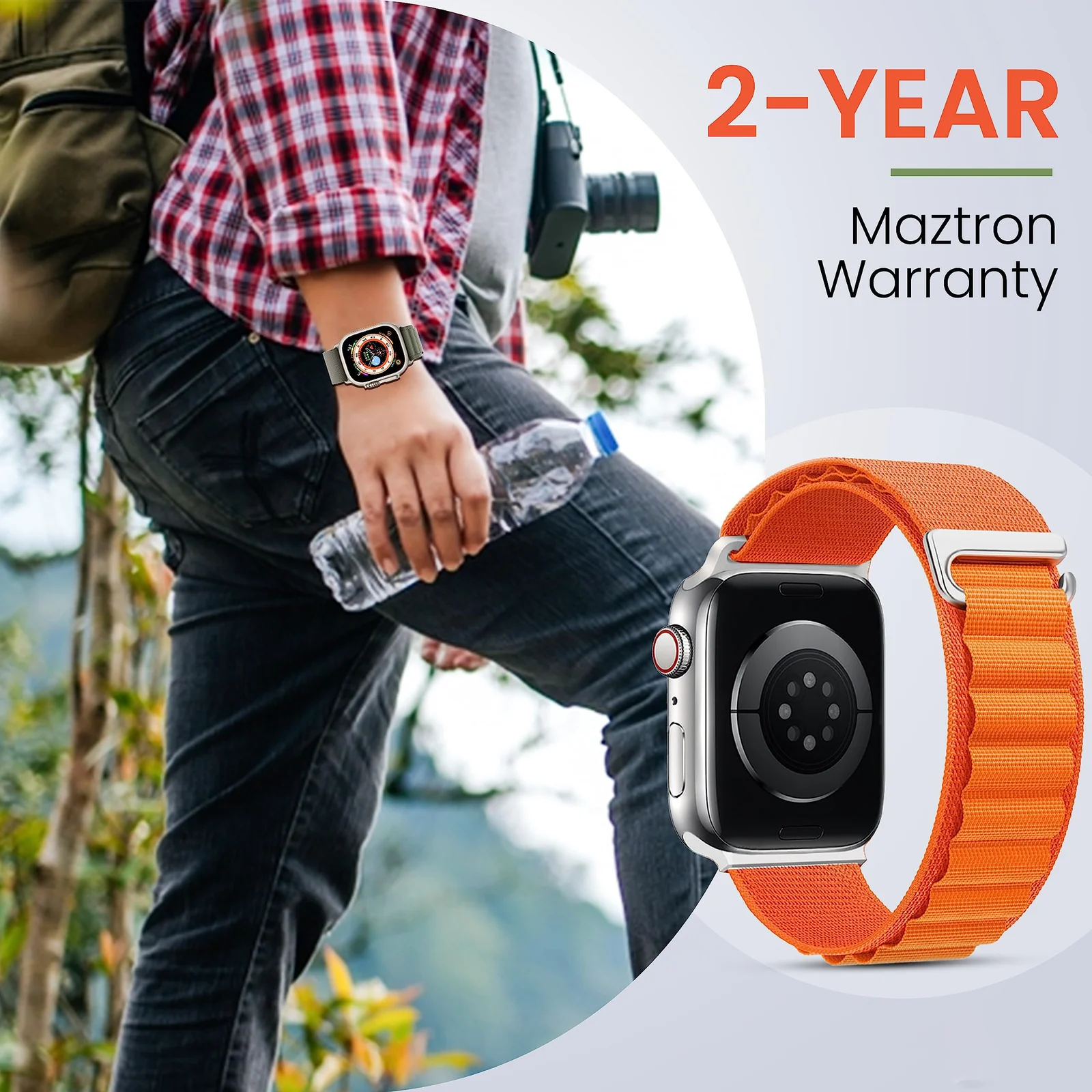 DL3 Mobilak Alpine Loop Nylon Strap Compatible with Apple Watch Band 38mm 40mm 41mm Men Women, Rugged Alpine Loop Nylon Sport Bands with Titanium C-Hook Stap for iWatch Series SE2 SE 9 8 7 6 5 4 3 2 1 - Dark Purple