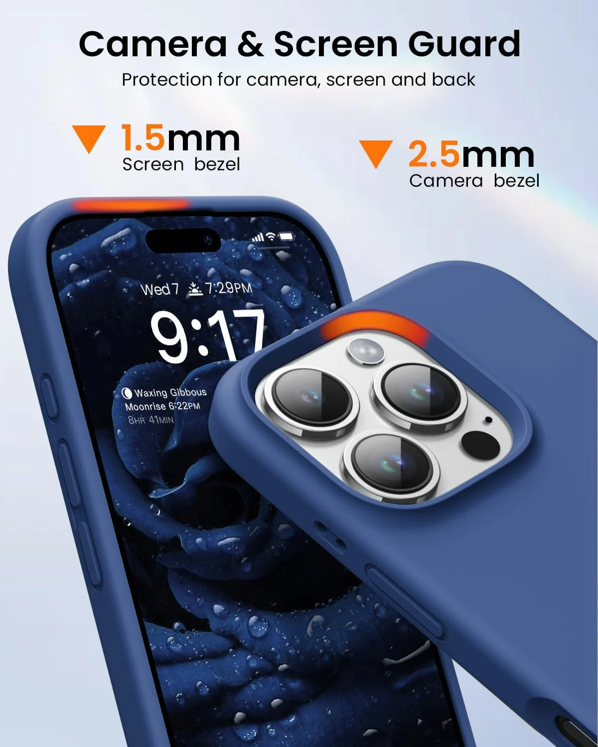 DL3 Mobilak Liquid Silicone Case for iPhone 16 Pro 6.3-inch, Supports wireless charging, Shock-absorbing protection, Scratch-resistant surface - Royal Blue