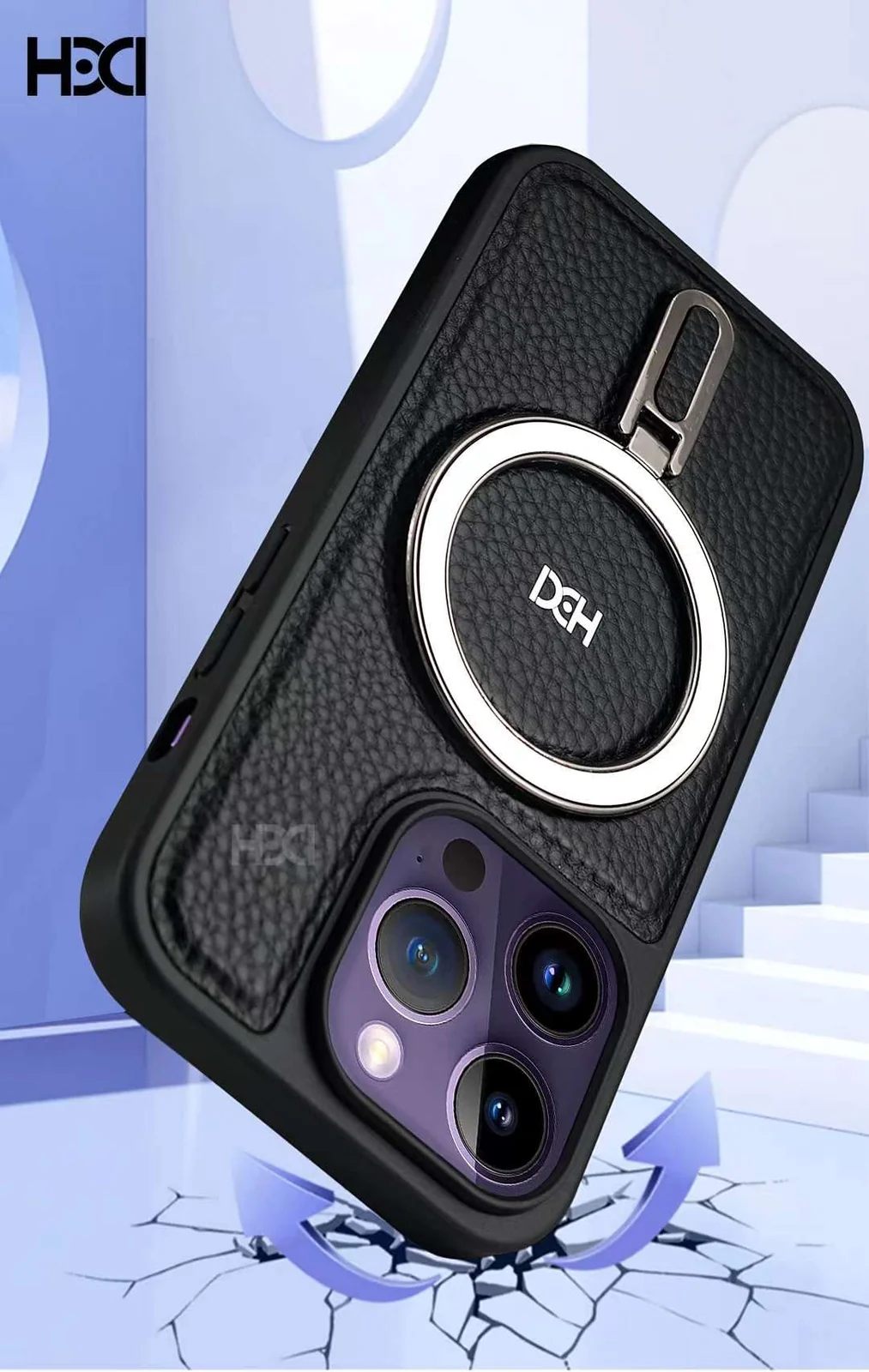 DL3 Mobilak Case Magnetic For Apple iPhone 11 Pro Max (6.5 Inch) [Compatible with MagSafe] with Stand, [Military Grade Drop Protection] Shockproof Leather Back Slim Protective Phone Case - Purple