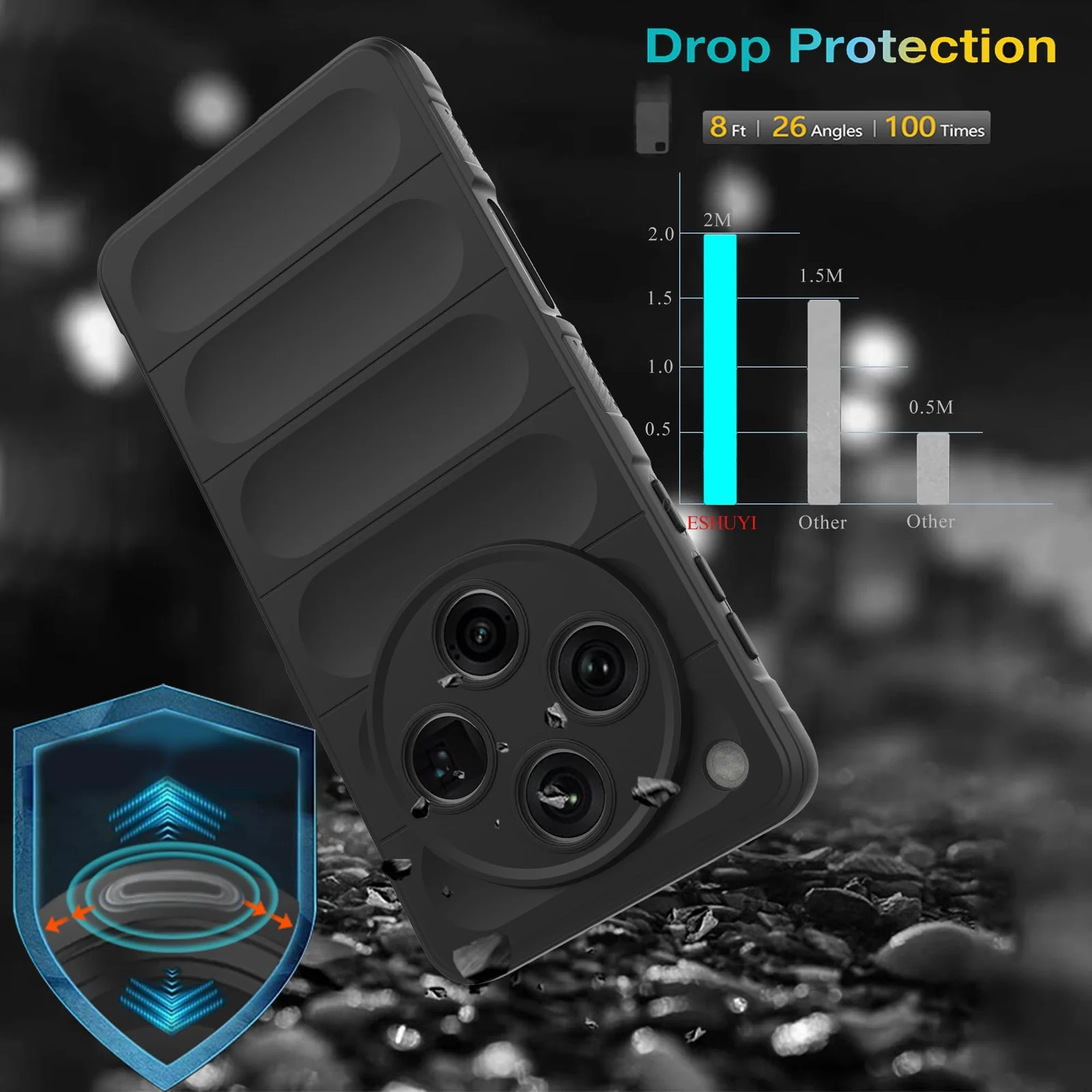 DL3 Mobilak Flexible Silicone and TPU Protective Case with Camera Protection for OPPO Find X8 Pro - Black