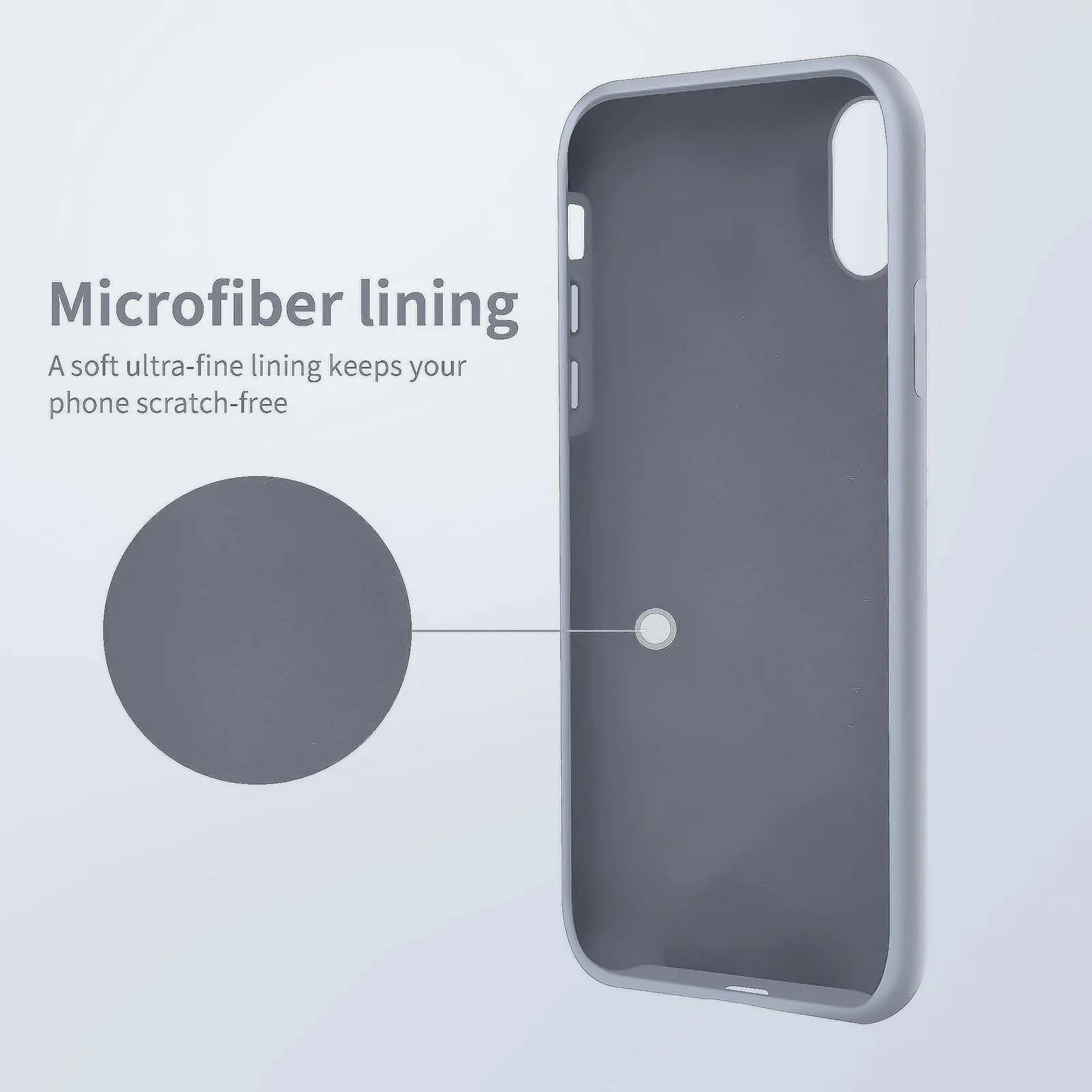 DL3 Mobilak Liquid Silicone Case for iPhone X / iPhone XS, Shock-absorbing protection, Scratch-resistant surface, Soft microfiber lining - A.Baby Blue