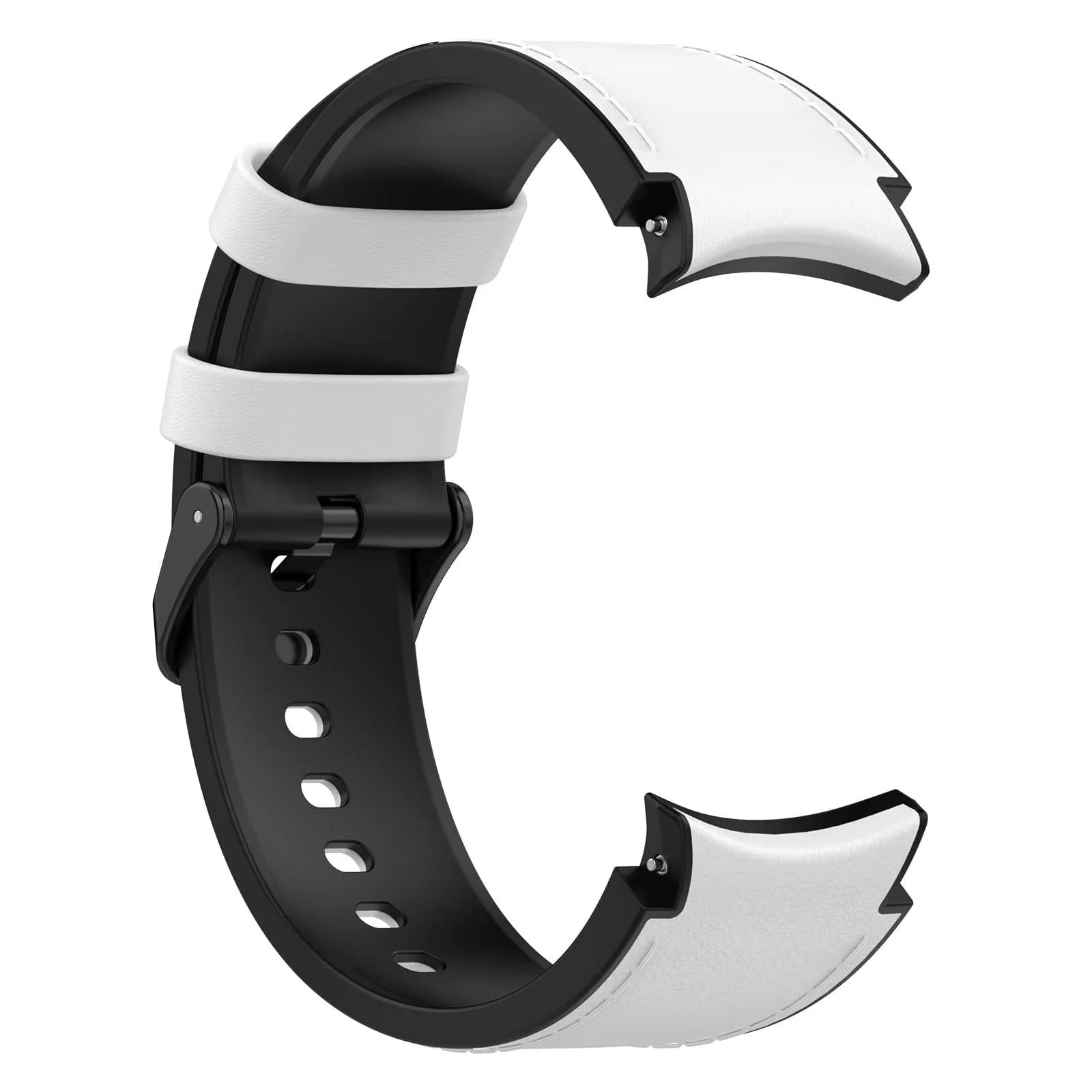 DL3 Mobilak No Gap Leather silicone Bands Compatible with Samsung Galaxy Watch 6 5 4 40mm 44mm, Galaxy Watch 5 Pro Band 45mm/ Watch 6 4 Classic Band 42mm 46mm 43mm 47mm Soft Strap - White