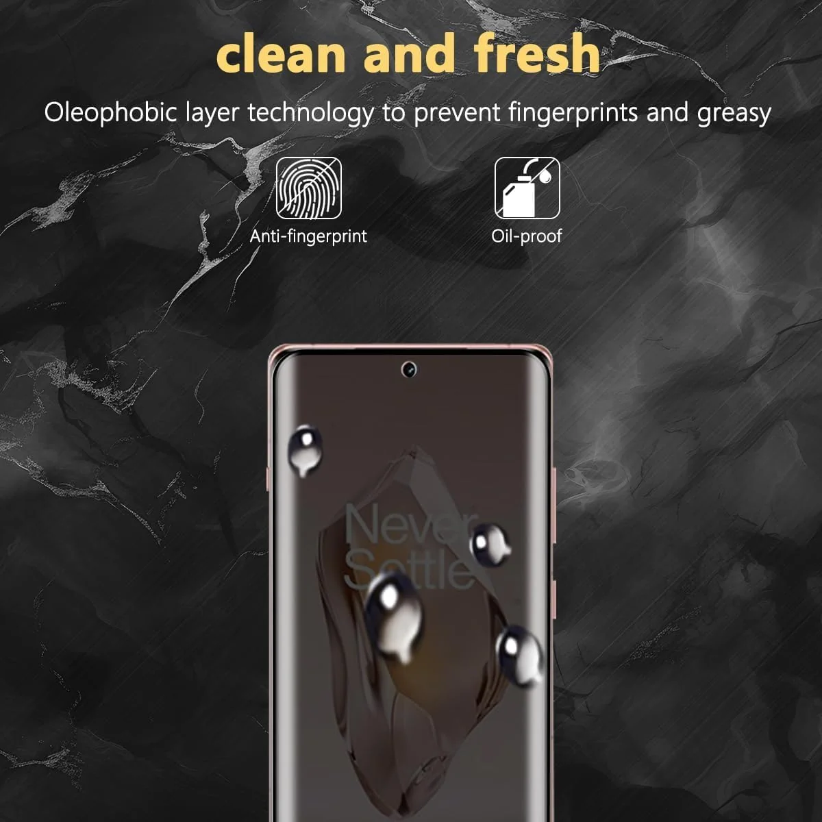 DL3 Mobilak Screen Protector for OnePlus 12R UV Glass Fingerprint Reader Support 3D Curved Anti-Spy Tempered Glass Screen Protector - Privacy