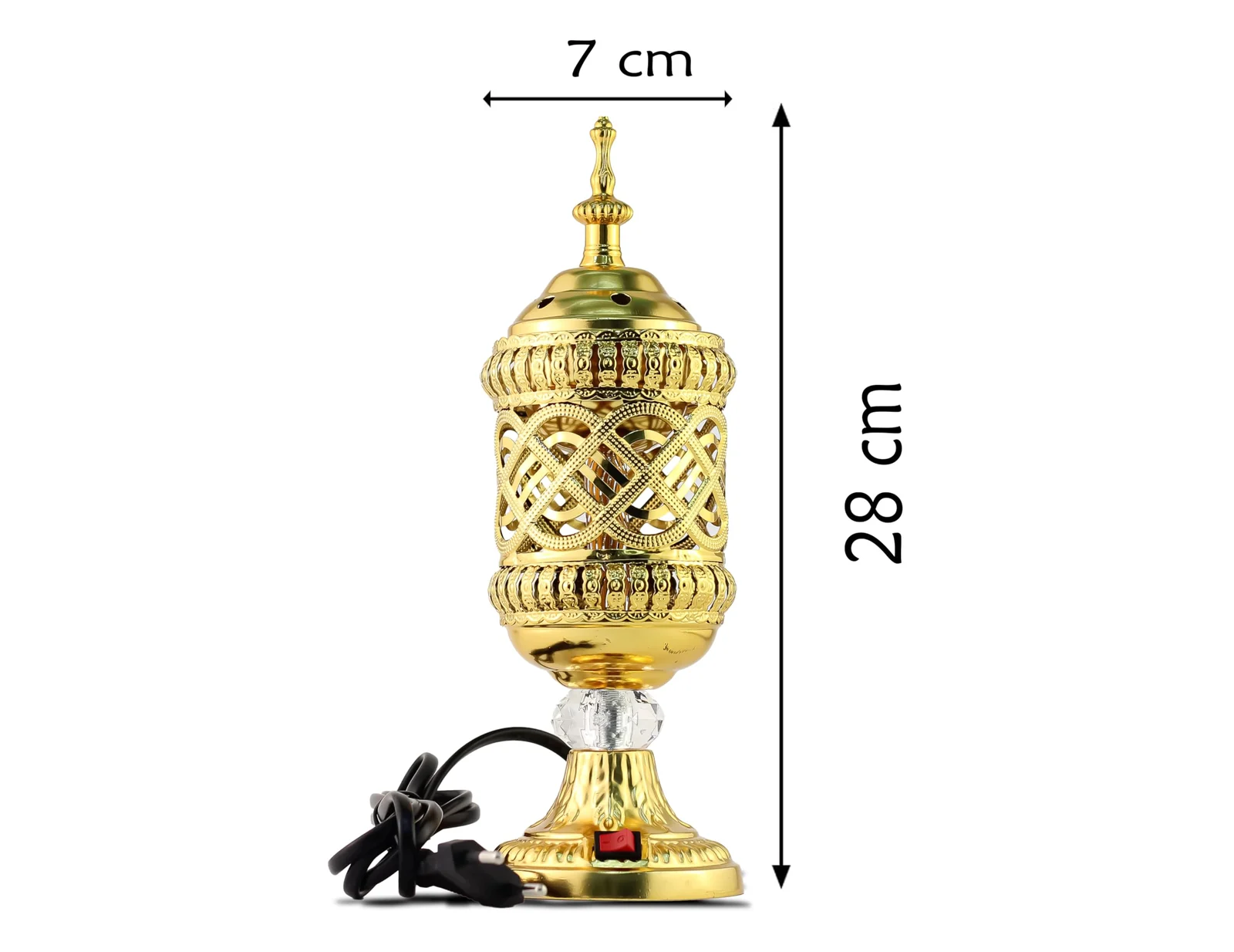 Mobigon Arabian Electric Incense Burners metal Vintage Arabic Burner, Middle Eastern Incense Holder- Electric Incense Burner Bakhoor Suitable For Arabian Oud, Home, Hotel Decor - S. Gold